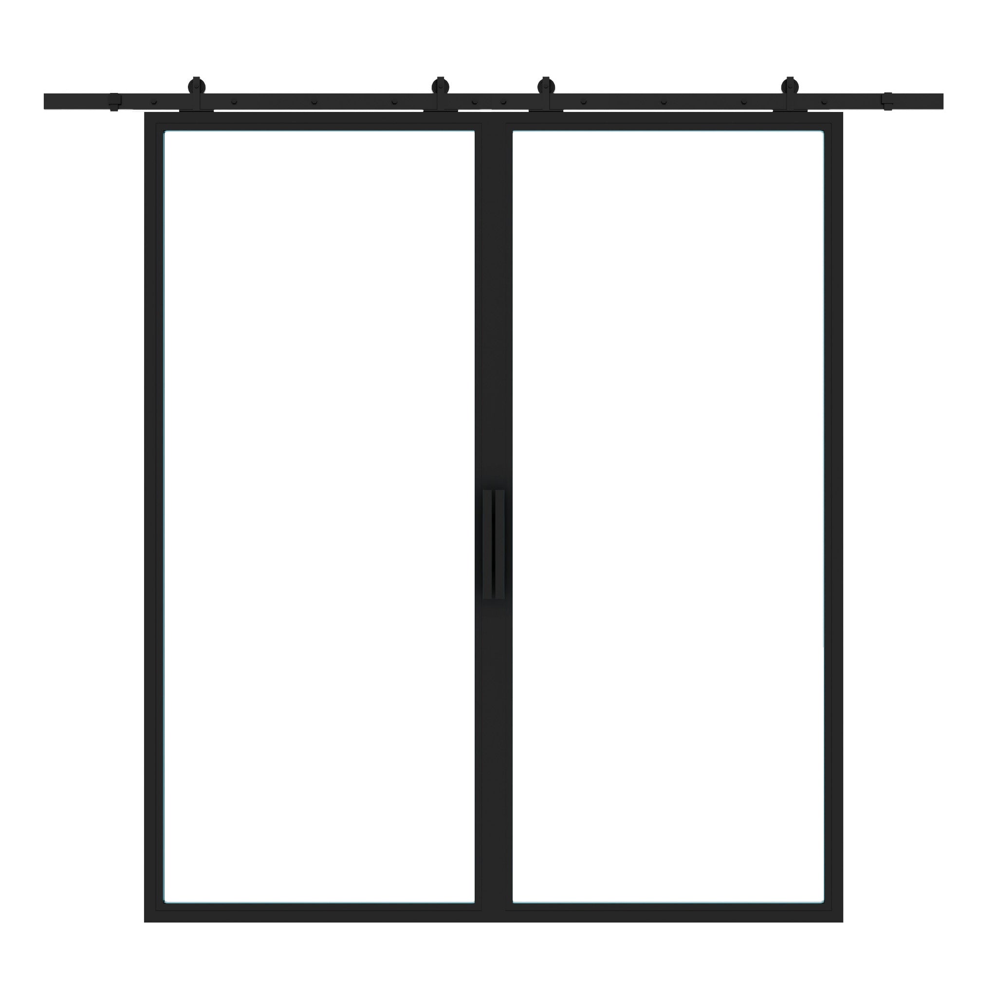 Double Interior Steel Glass Barn Door Pre-Order