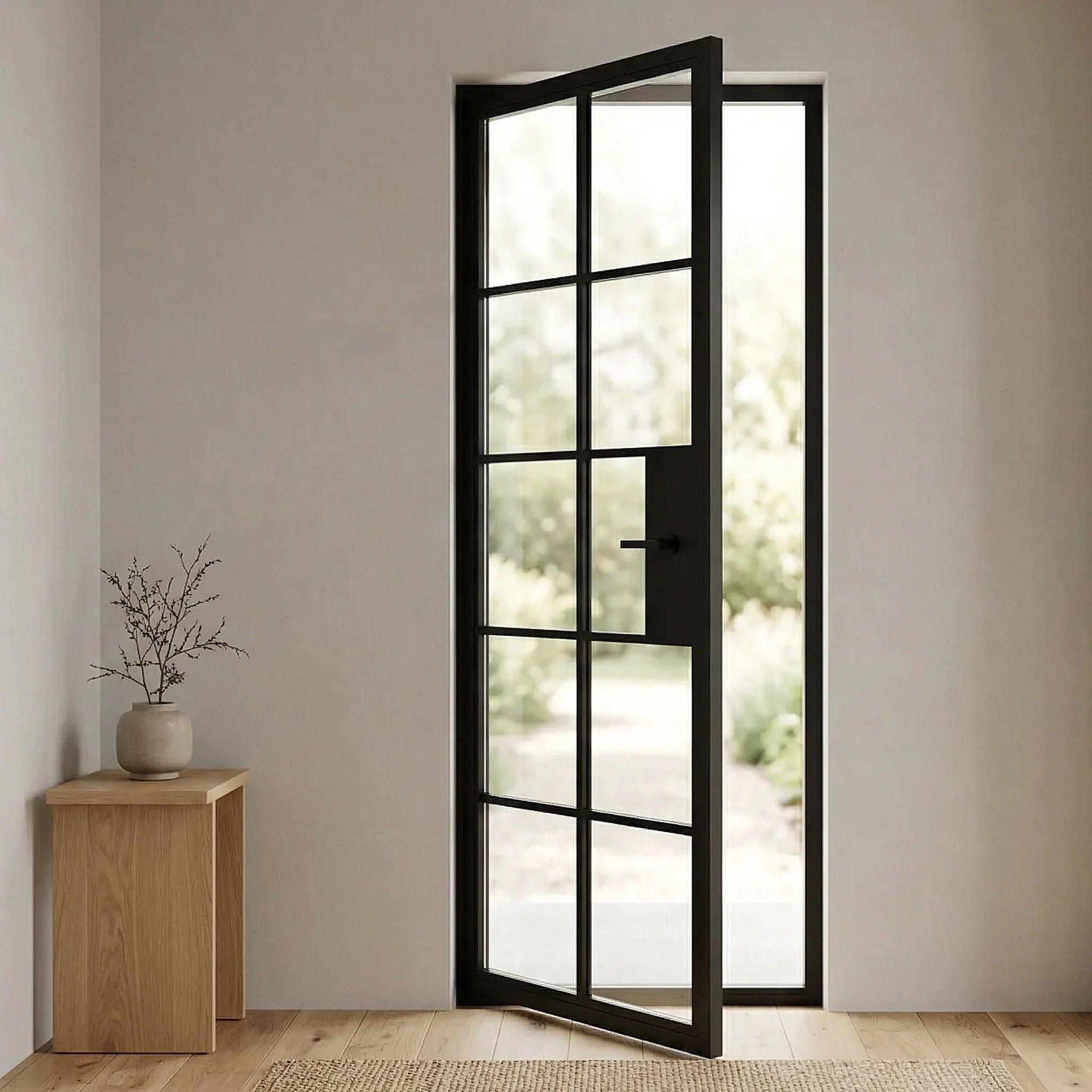 10 Lite Entryway Steel French Door - AlpadaDoors - Exterior single swing door