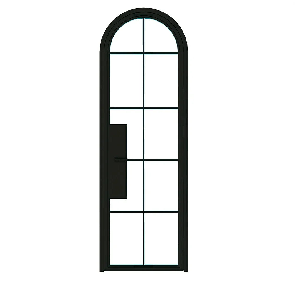 10 Lite Interior Steel Round Top French Door