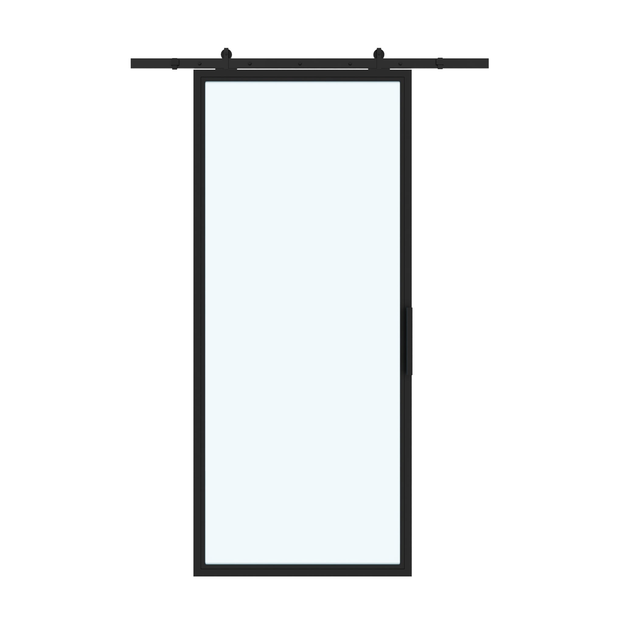 1 Lite Interior Steel Glass Barn Door