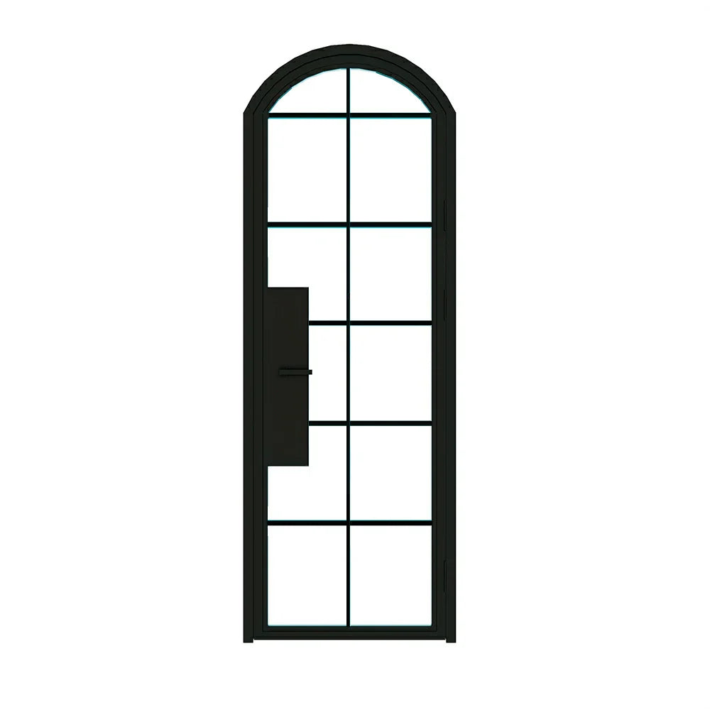 12 Lite Interior Steel Arched Top French Door