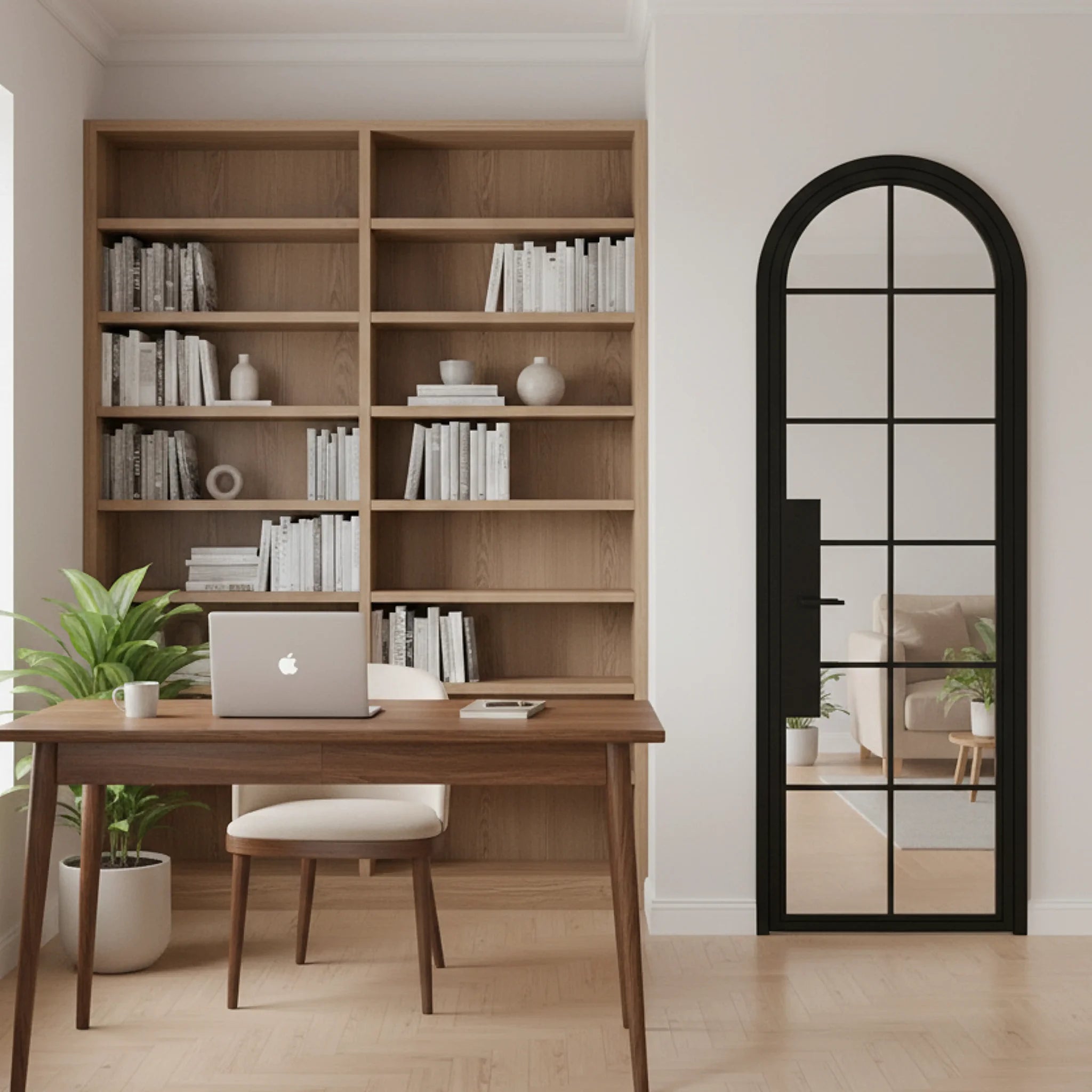 12 Lite Interior Steel Round Top French Door Classic Grid - Alpada Doors