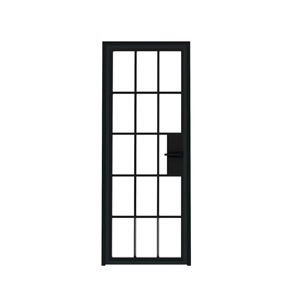 15 Lite Interior Steel French Door - AlpadaDoors - Interior single swing door