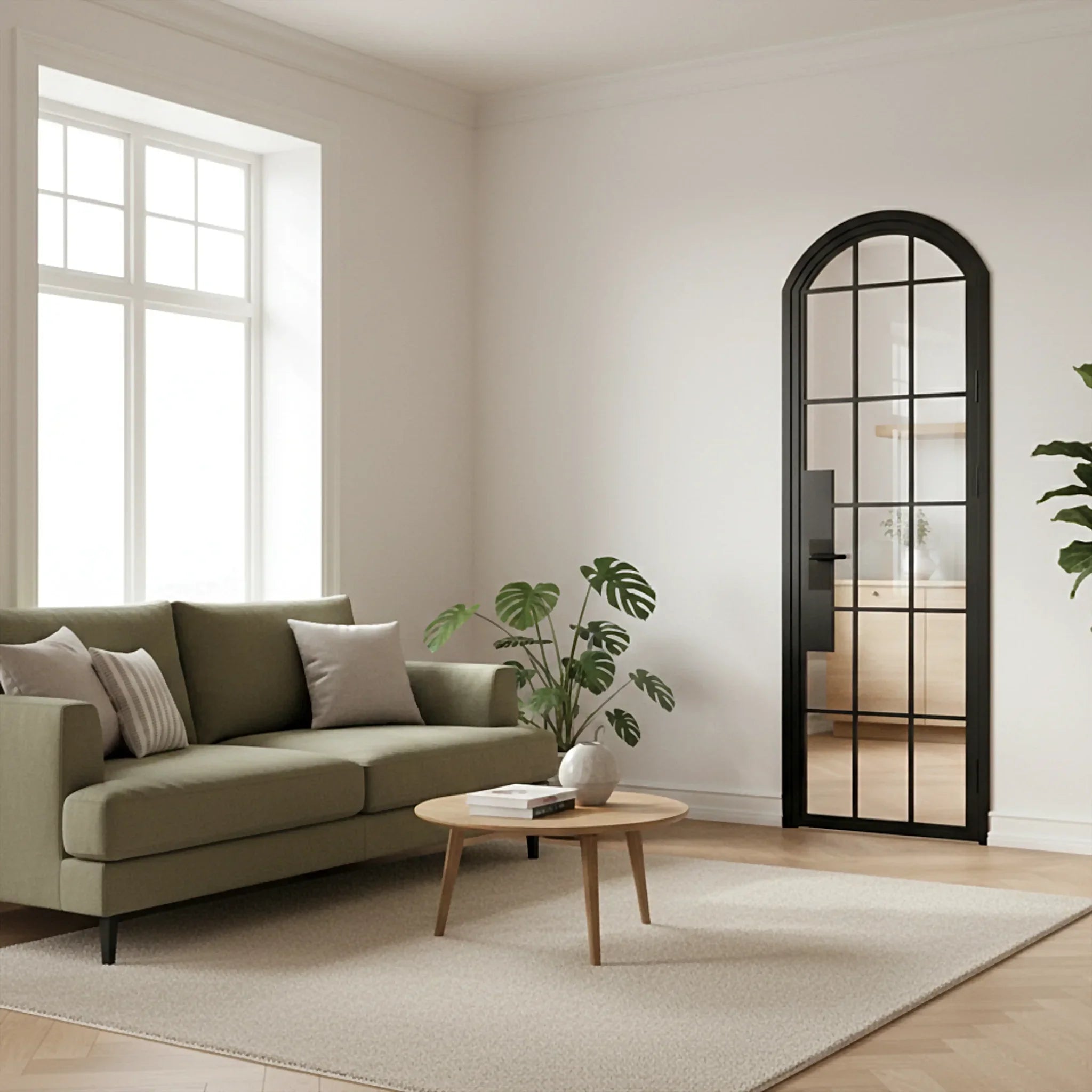 18 Lite Interior Steel Arched Top French Door - AlpadaDoors - Arched interior french doors