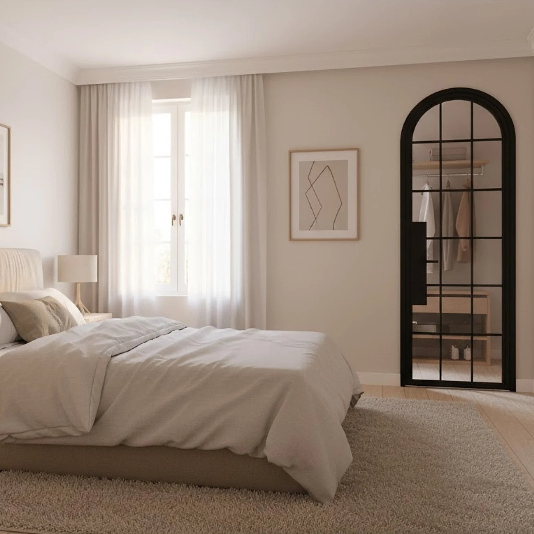 18 Lite Interior Steel Round Top French Door Classic Grid - Alpada Doors