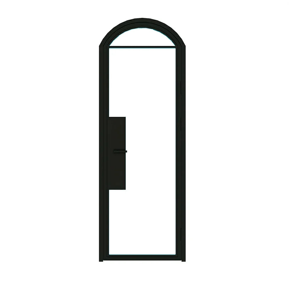 2 Lite Interior Steel Arched Top French Door