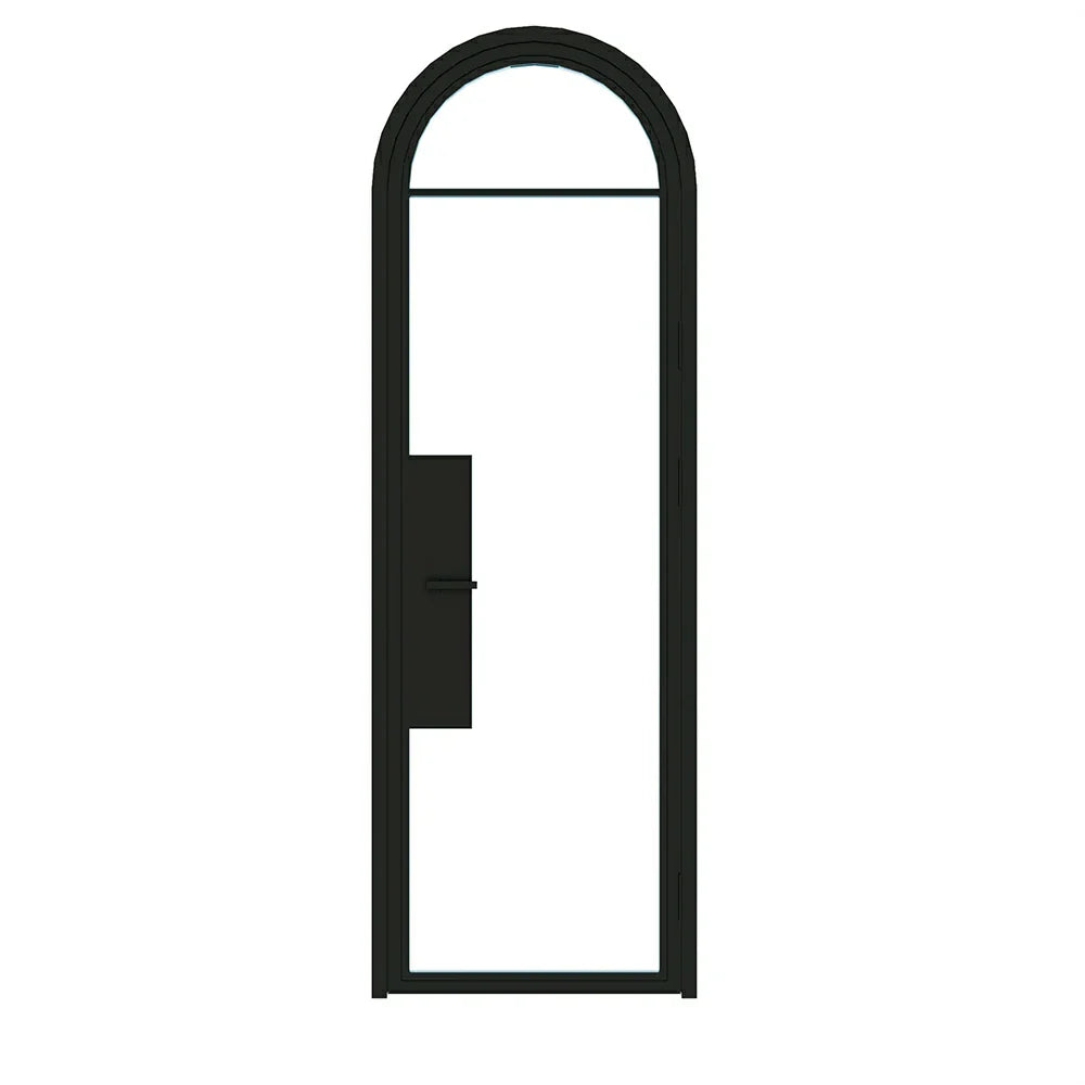 2 Lite Interior Steel Round Top French Door