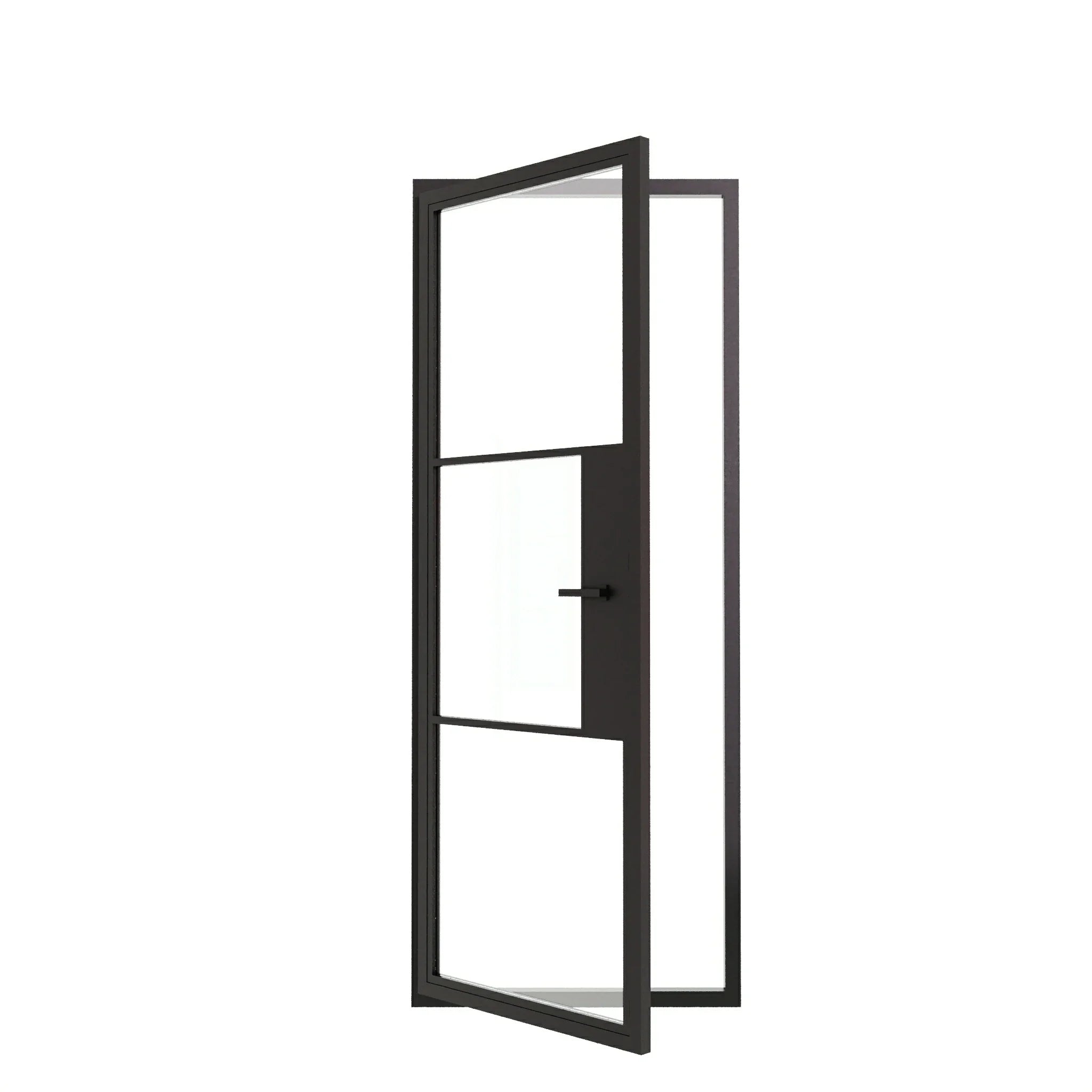 3 Lite Entryway Steel French Door - AlpadaDoors - Exterior single swing door
