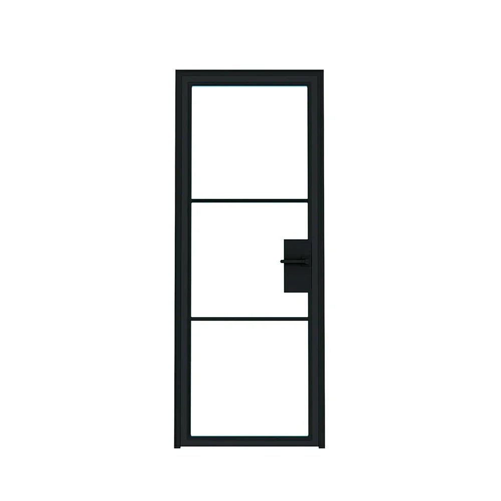 3 Lite Interior Steel French Door - AlpadaDoors - Interior single swing door
