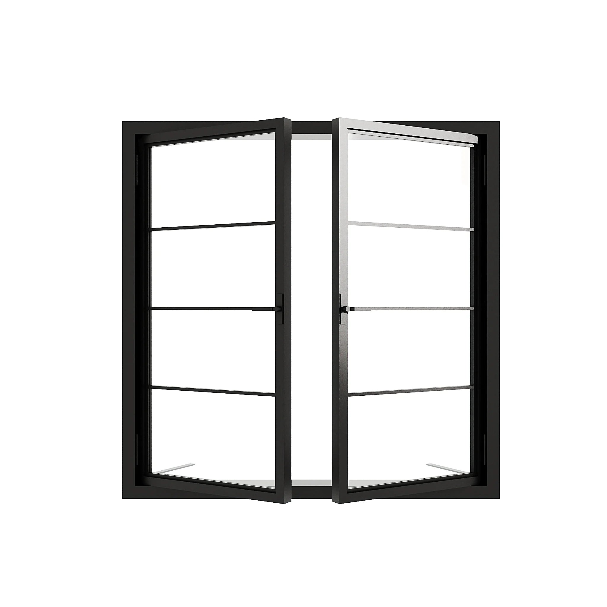 4 Lite Double Casement Window - sashes swung open - Alpada Doors