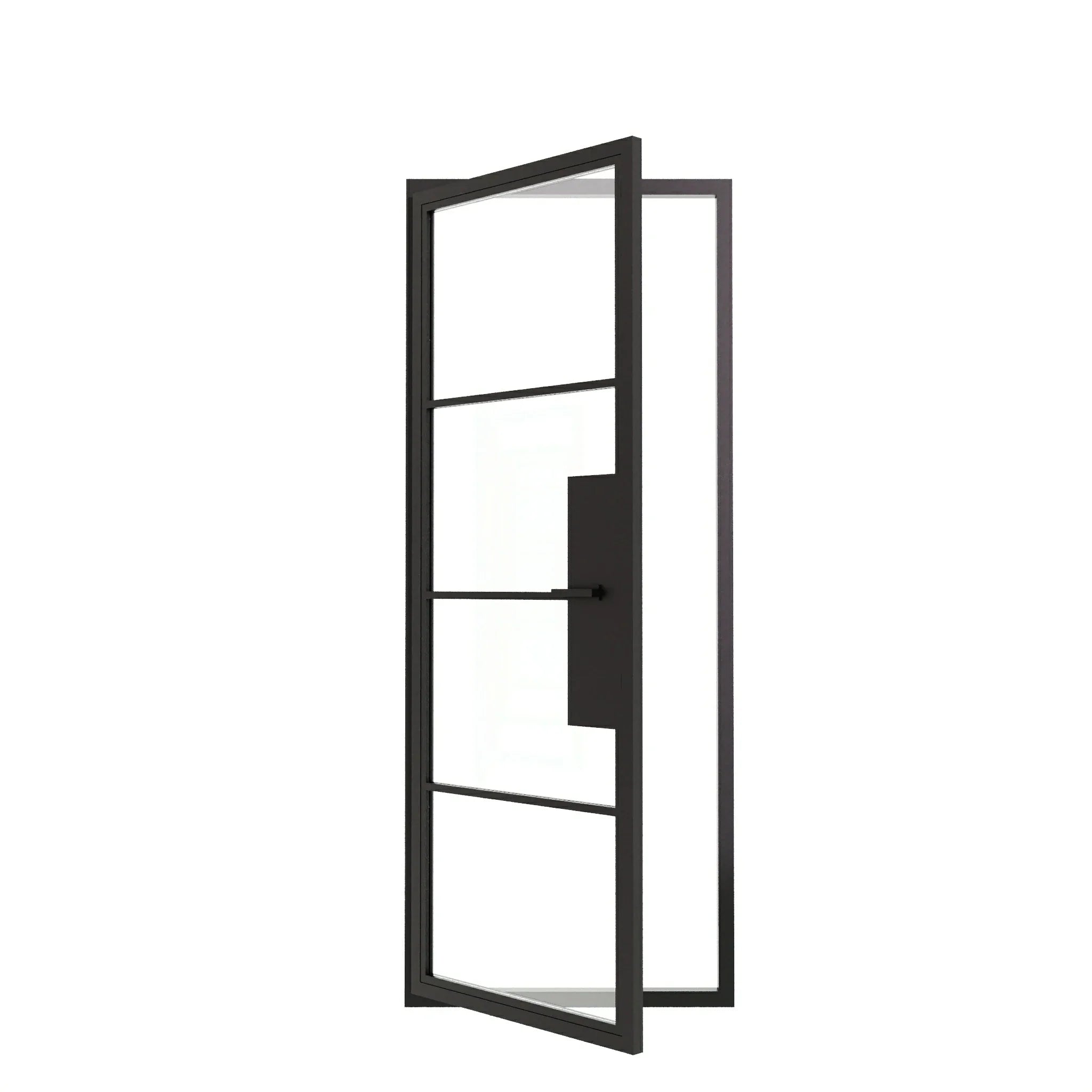 4 Lite Entryway Steel French Door - AlpadaDoors - Exterior single swing door
