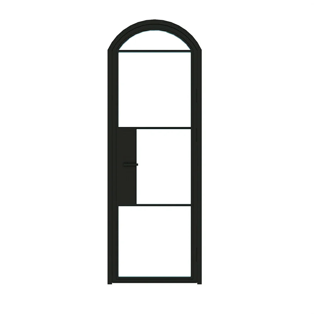 4 Lite Interior Steel Arched Top French Door