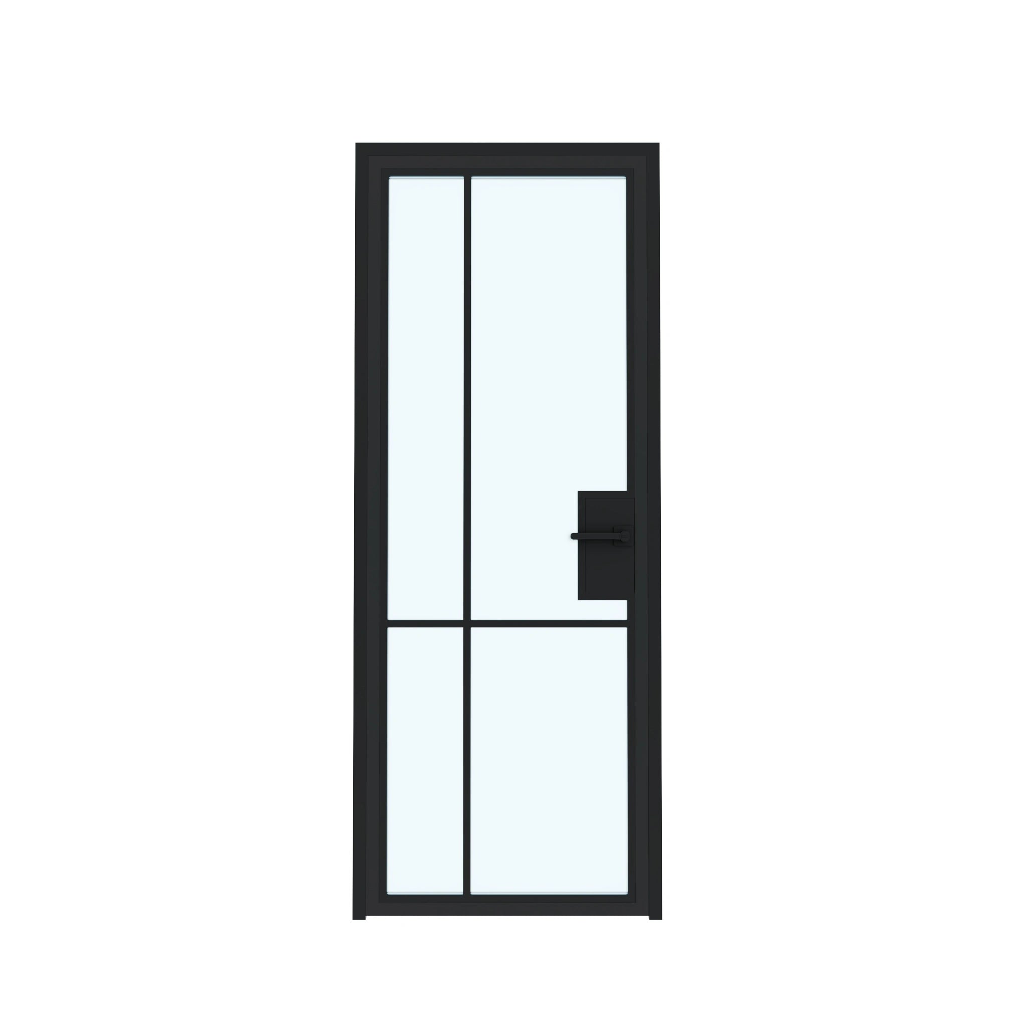 4 Lite Interior Steel Door – Bottom Outward Frosted Glass - AlpadaDoors - Interior single swing door