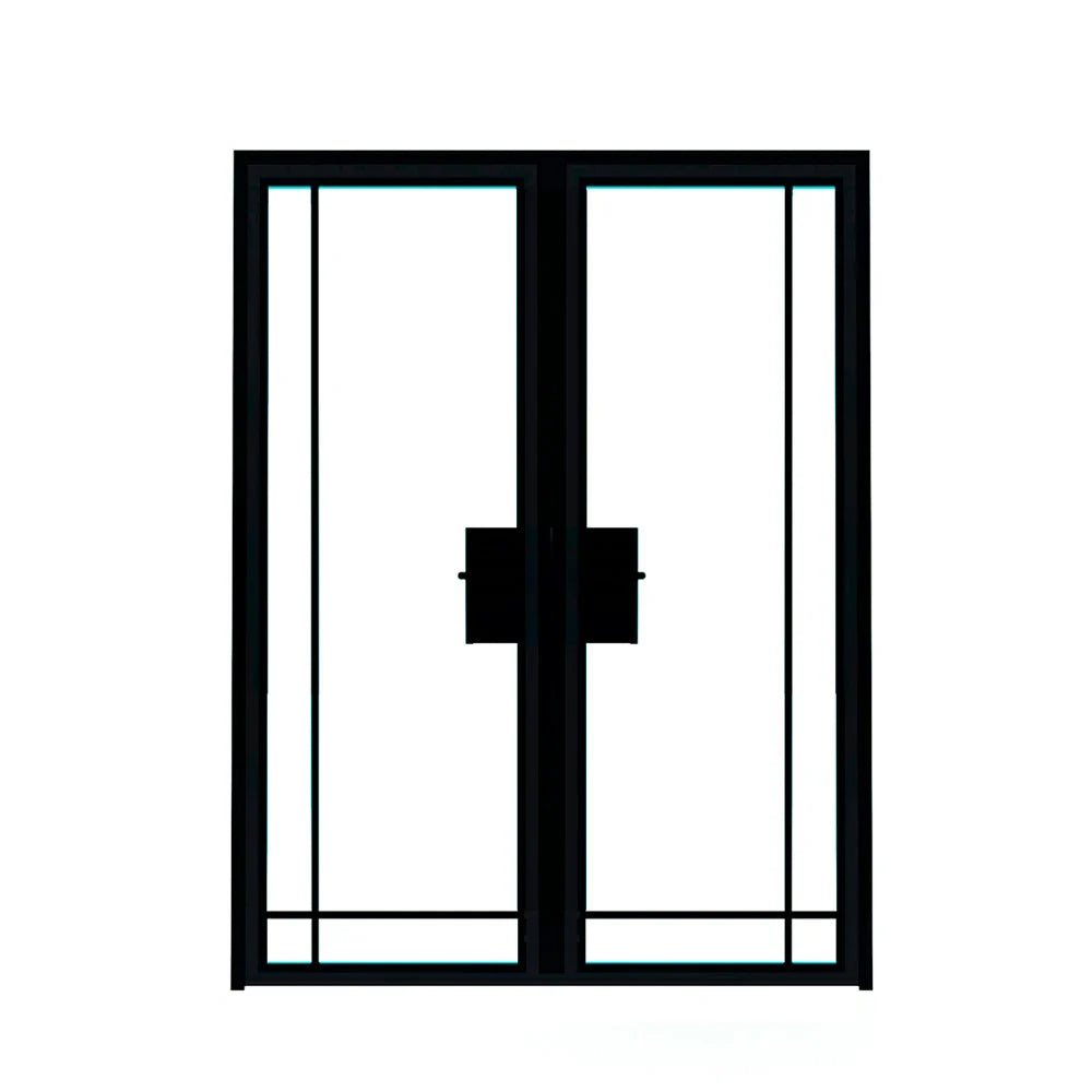 4 Lite Interior Steel Double Door – Bottom Outward