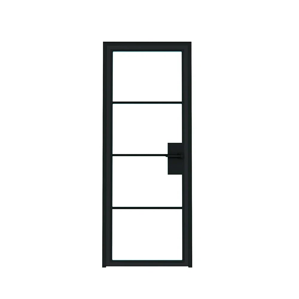 4 Lite Interior Steel French Door - AlpadaDoors - Interior single swing door