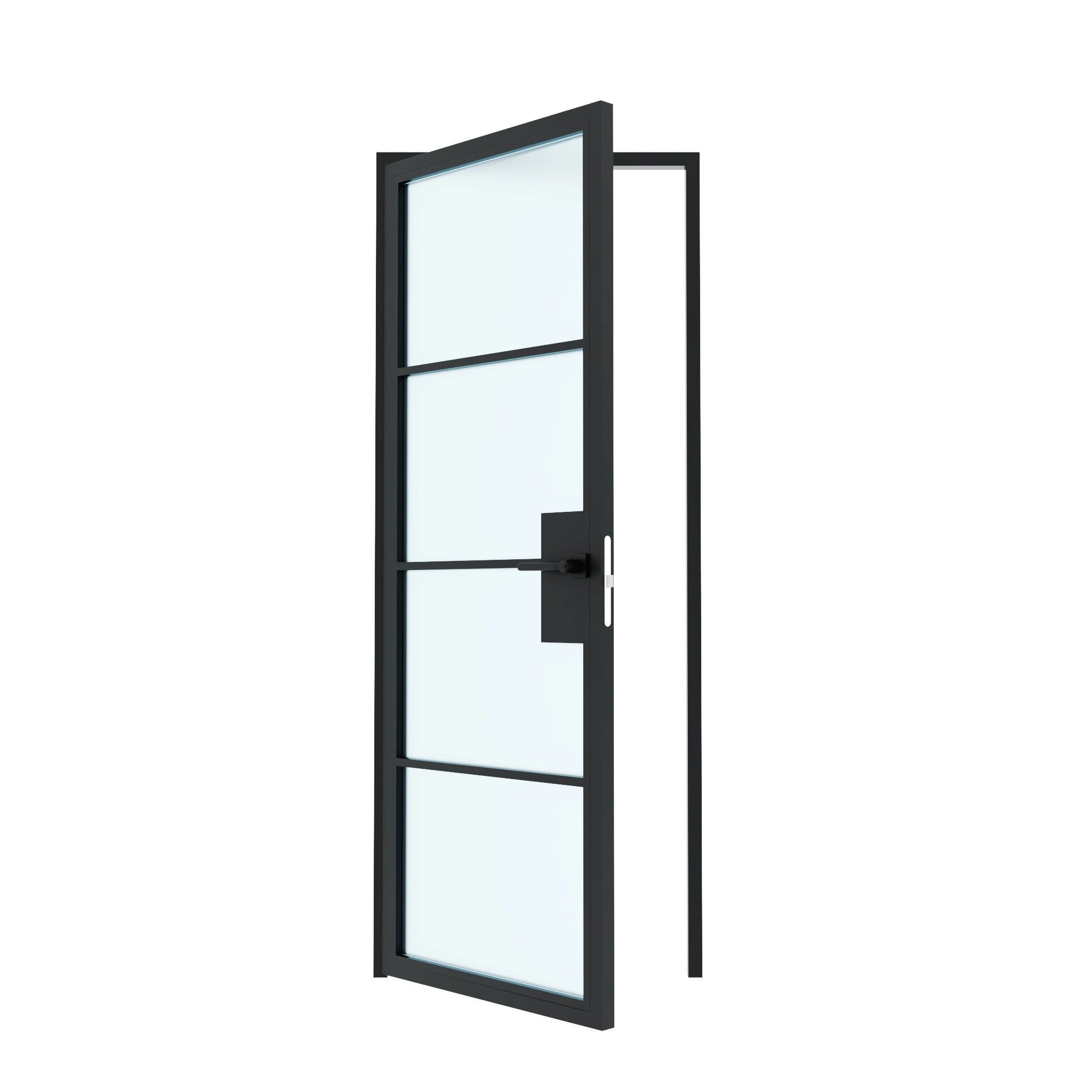 4 Lite Interior Steel French Door Frosted Glass - AlpadaDoors - Interior single swing door