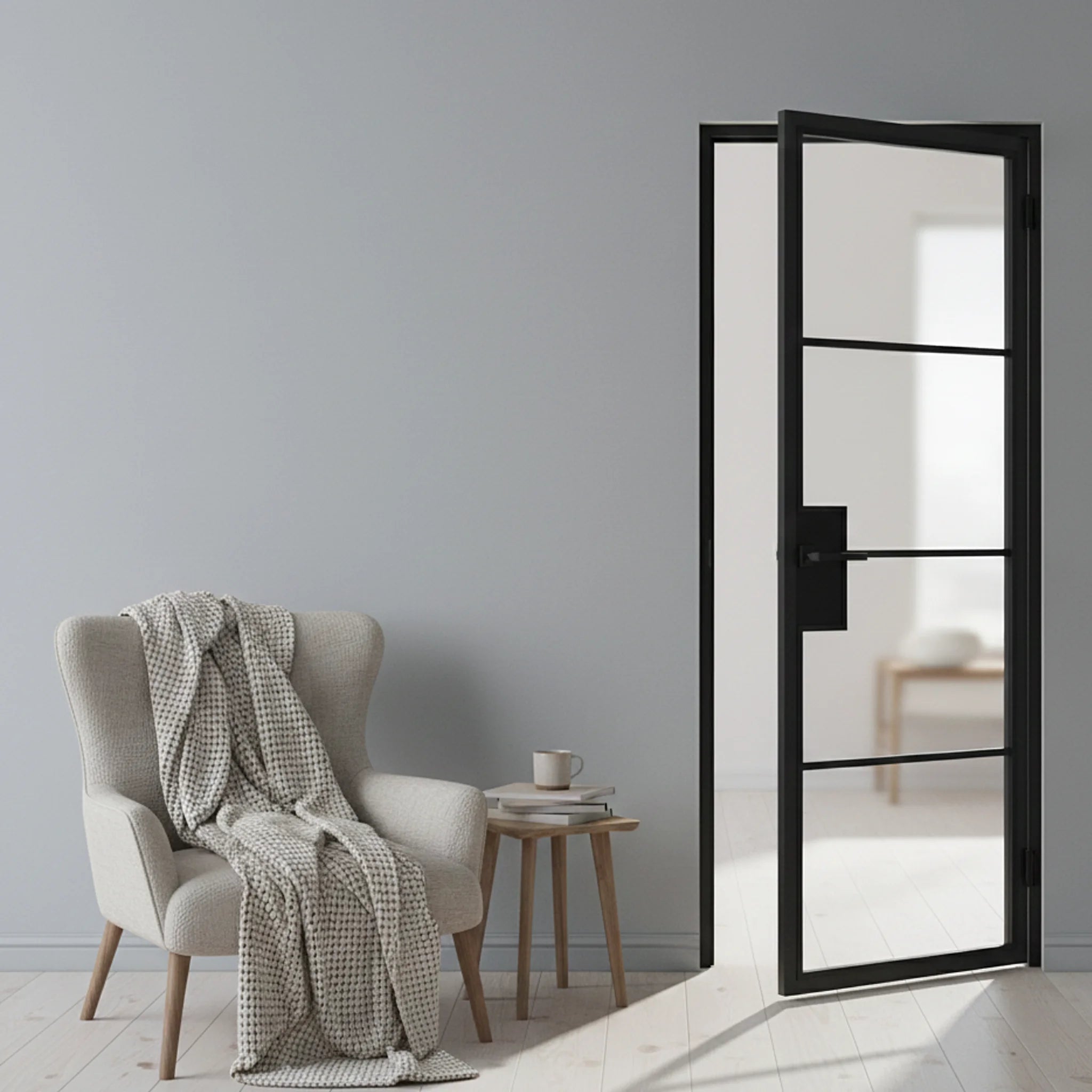 4 Lite Interior Steel French Door Modern Line - Alpada Doors