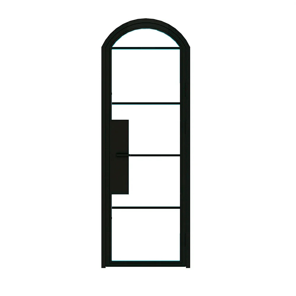 5 Lite Interior Steel Arched Top French Door