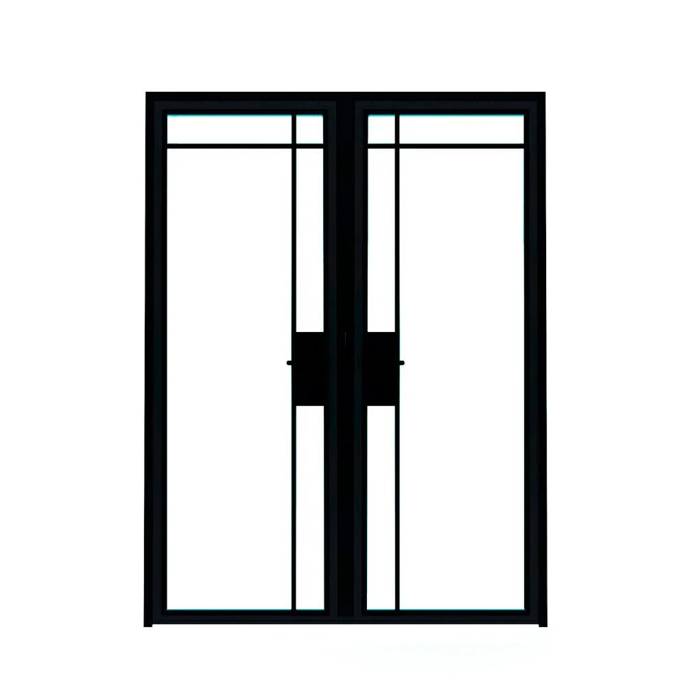5 Lite Interior Steel Double Door – Top Inward - AlpadaDoors - Interior double swing door