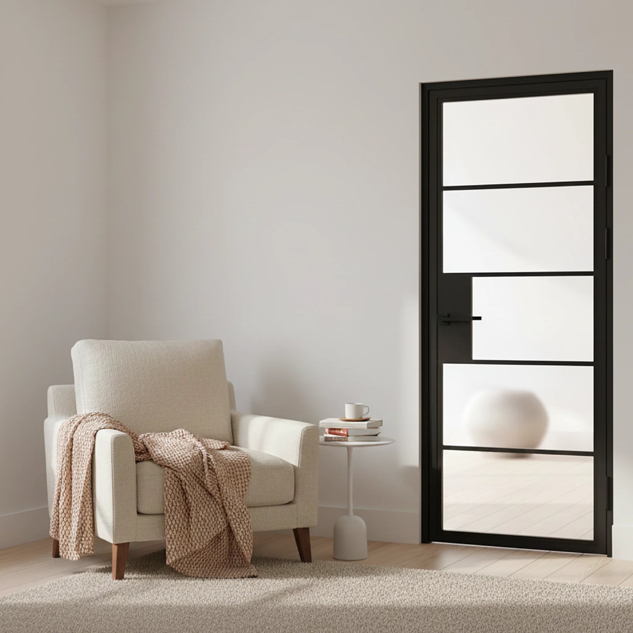 5 Lite Interior Steel French Door Modern Line - Alpada Doors