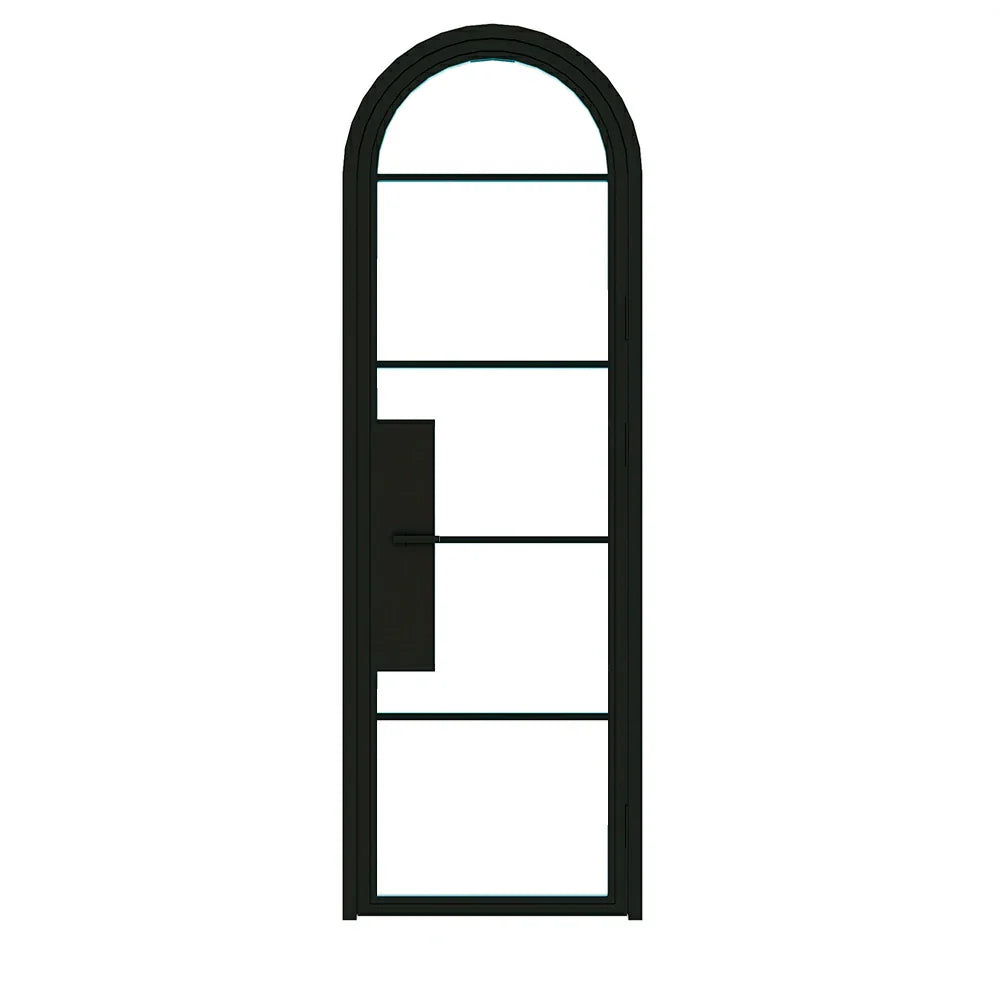 5 Lite Interior Steel Round Top French Door