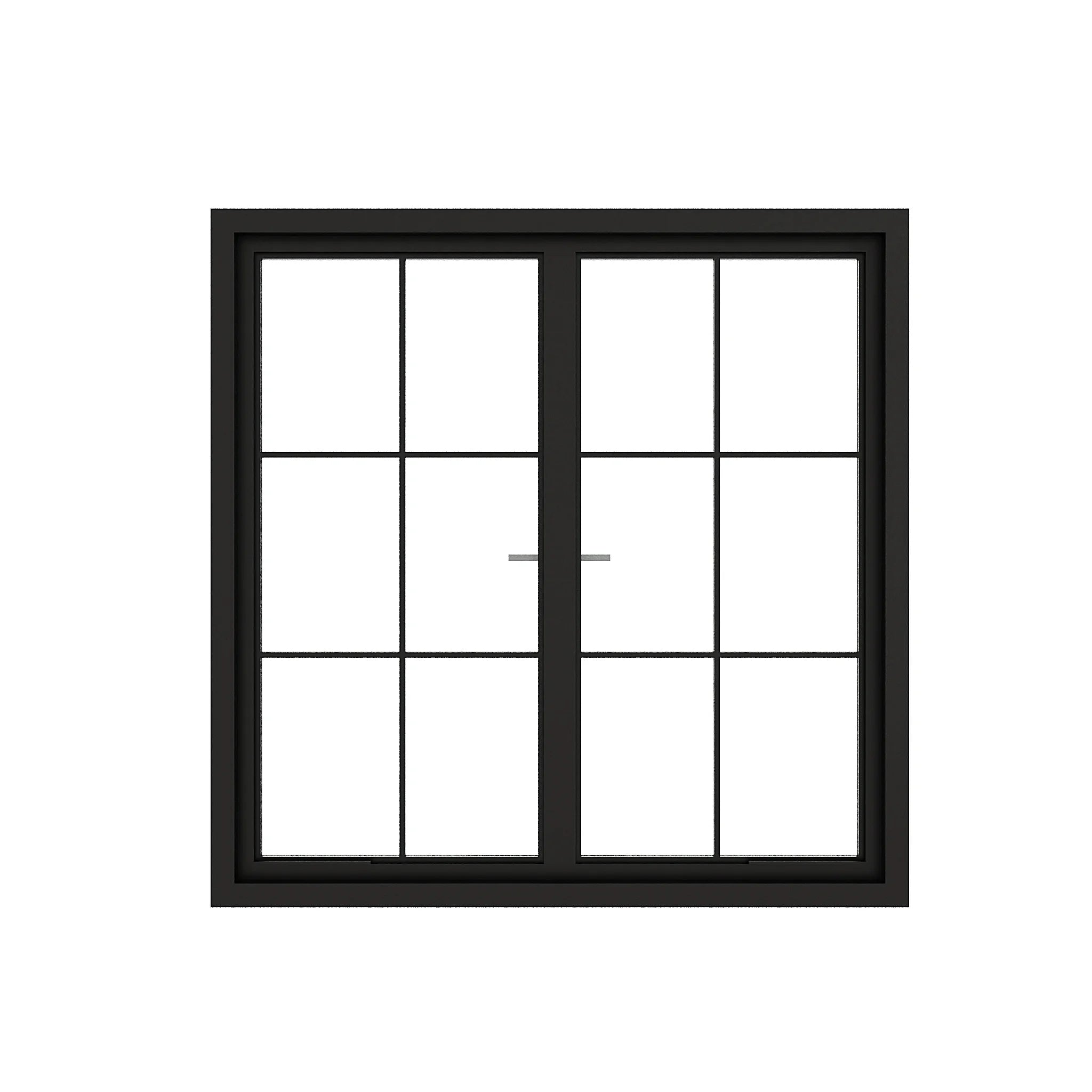 6 Lite Double Casement Window - steel French grid window closed - Alpada Doors