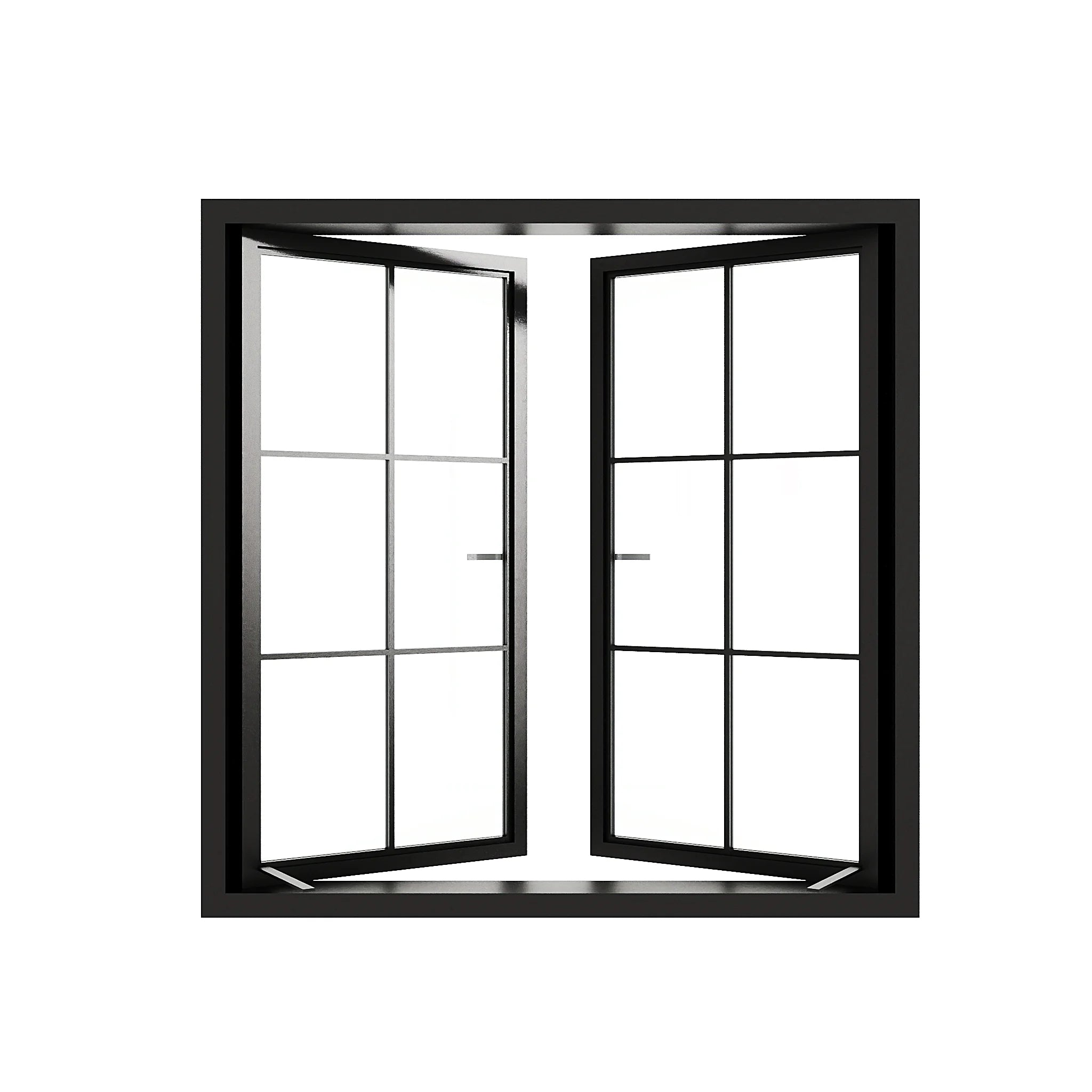 6 Lite Double Casement Window - fully open for ventilation - Alpada Doors