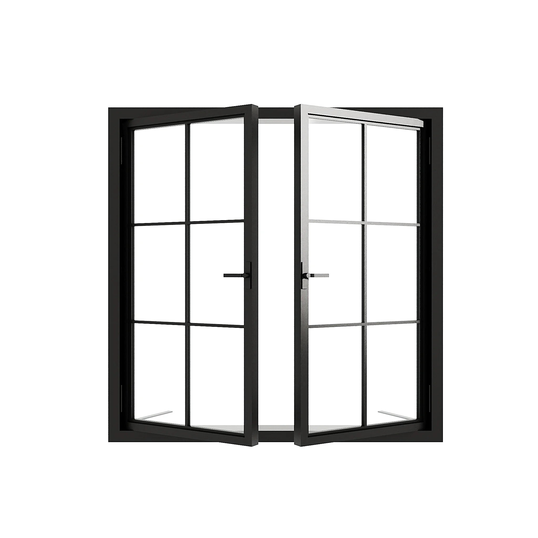 6 Lite Double Casement Window - sashes swung open - Alpada Doors