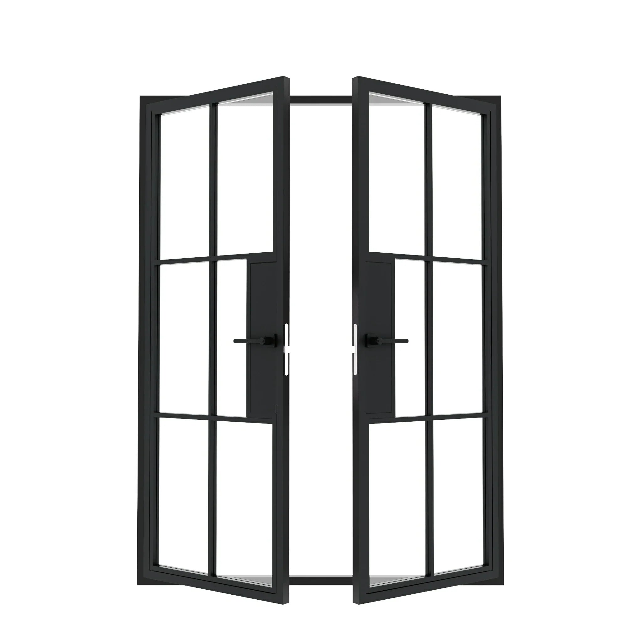 6 Lite Entryway Steel French Double Door