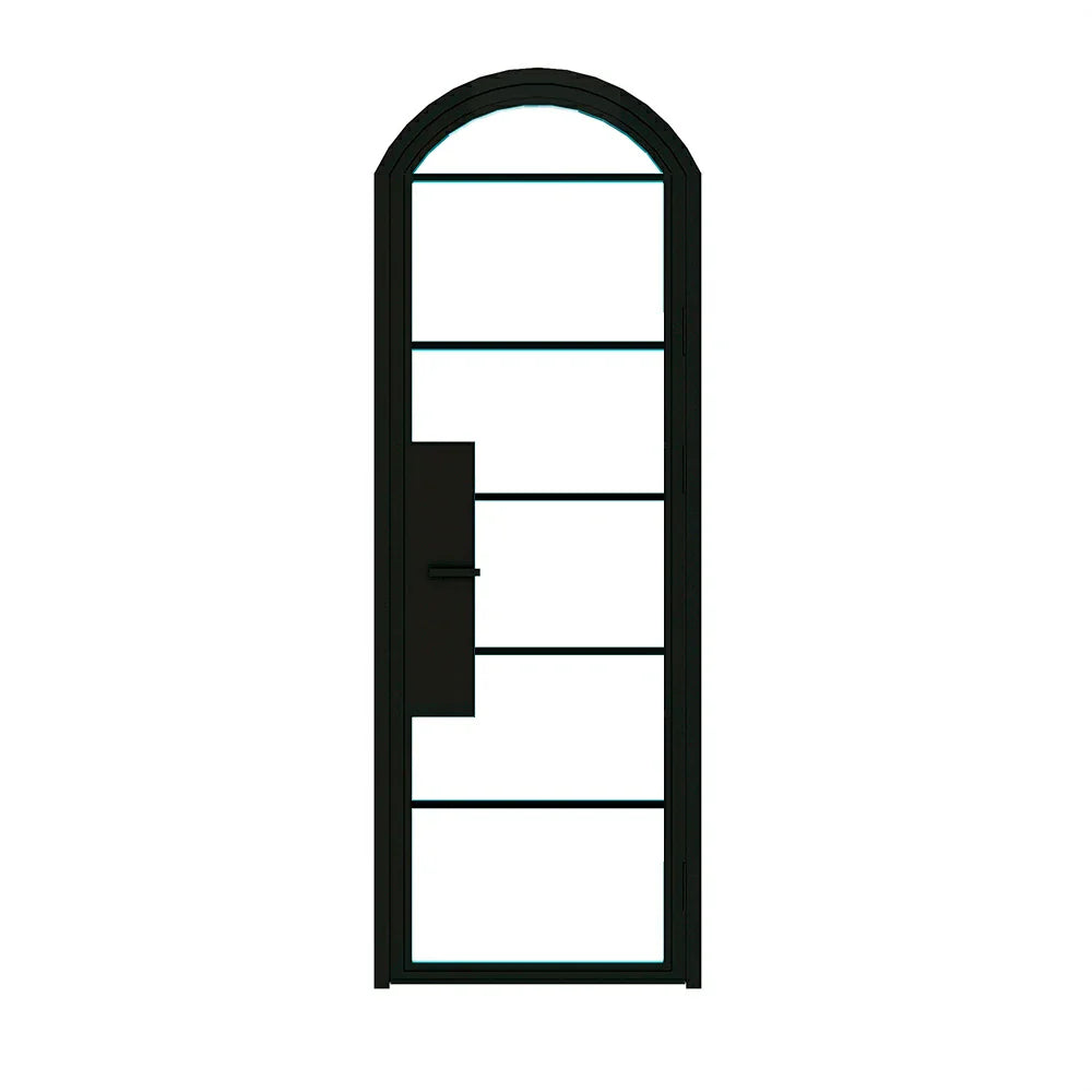 6 Lite Interior Steel Arched Top French Door