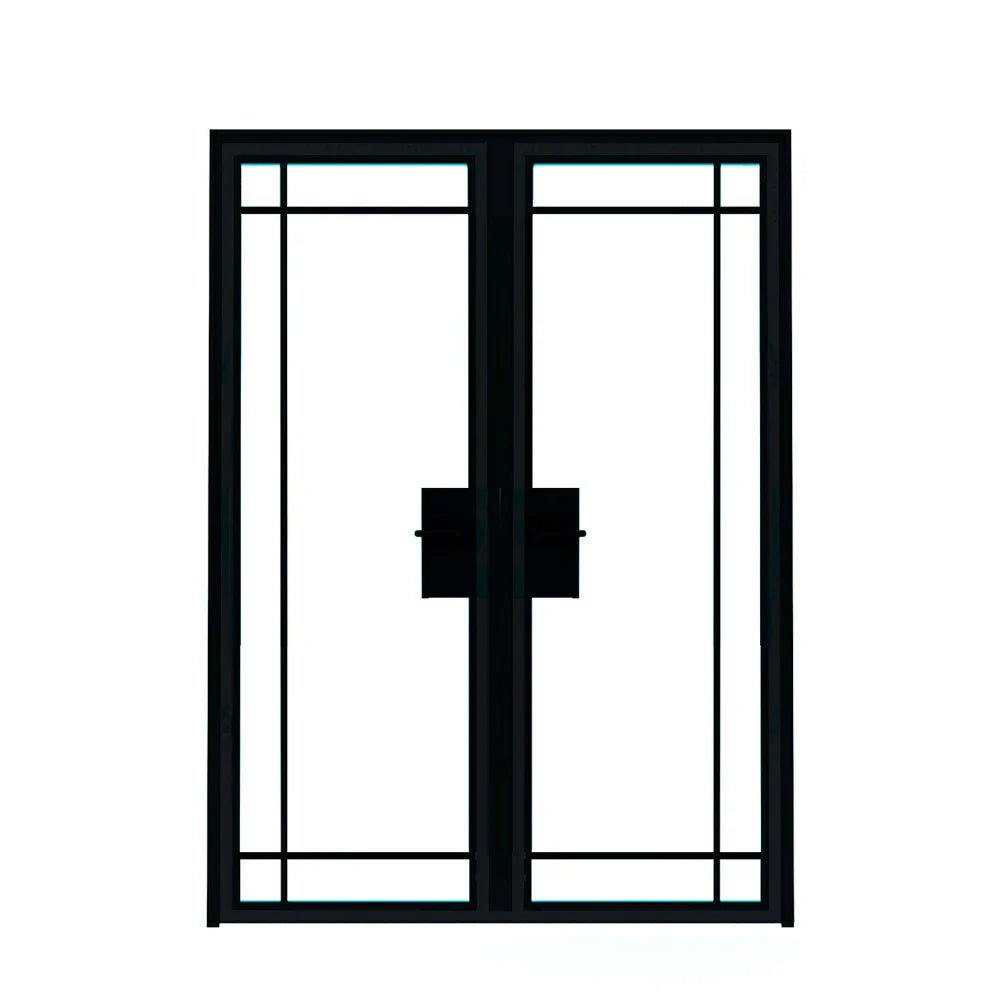 6 Lite Interior Steel Double Door – Outward - AlpadaDoors - Interior double swing door