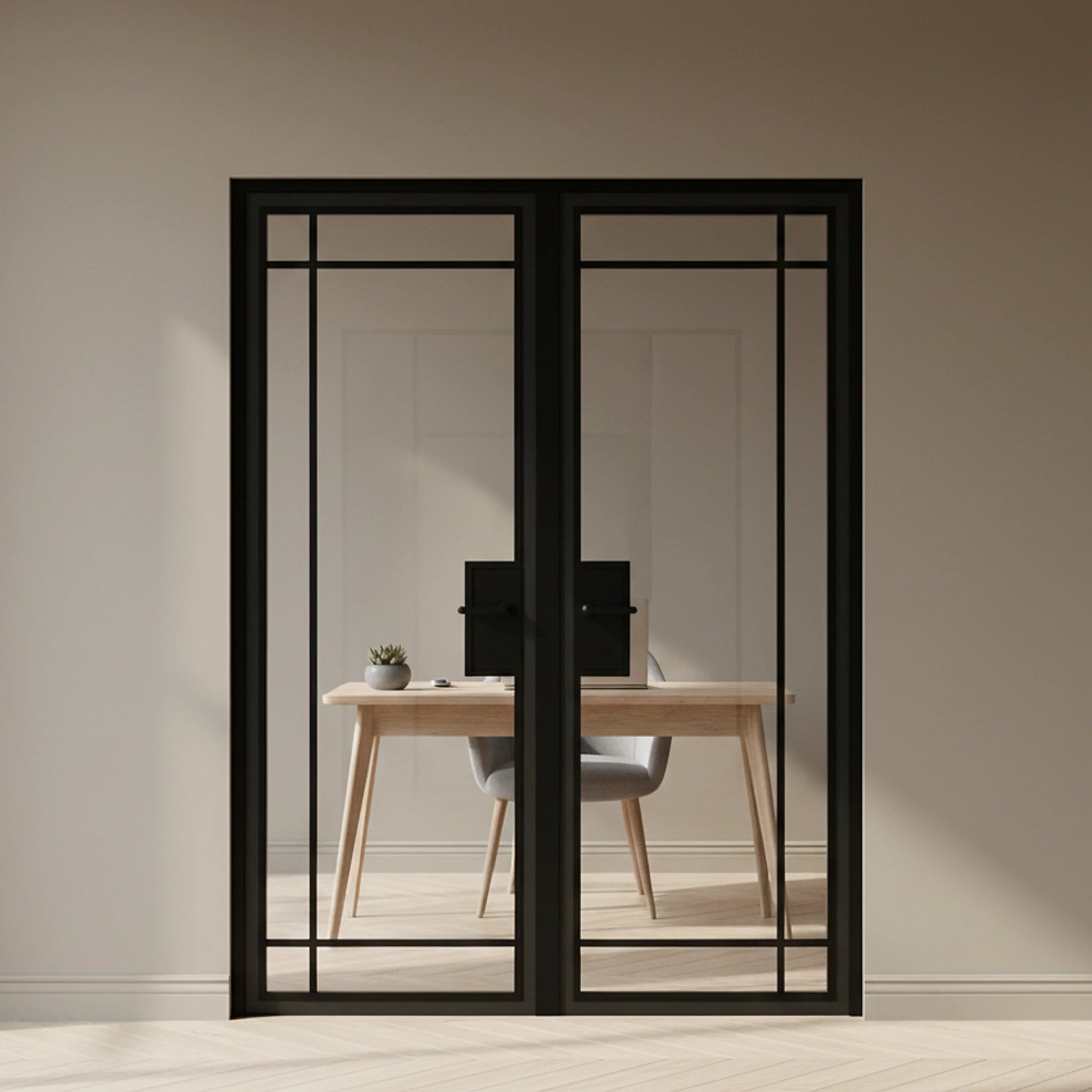 6 Lite Interior Steel Double Door Outward Edgeline - Alpada Doors