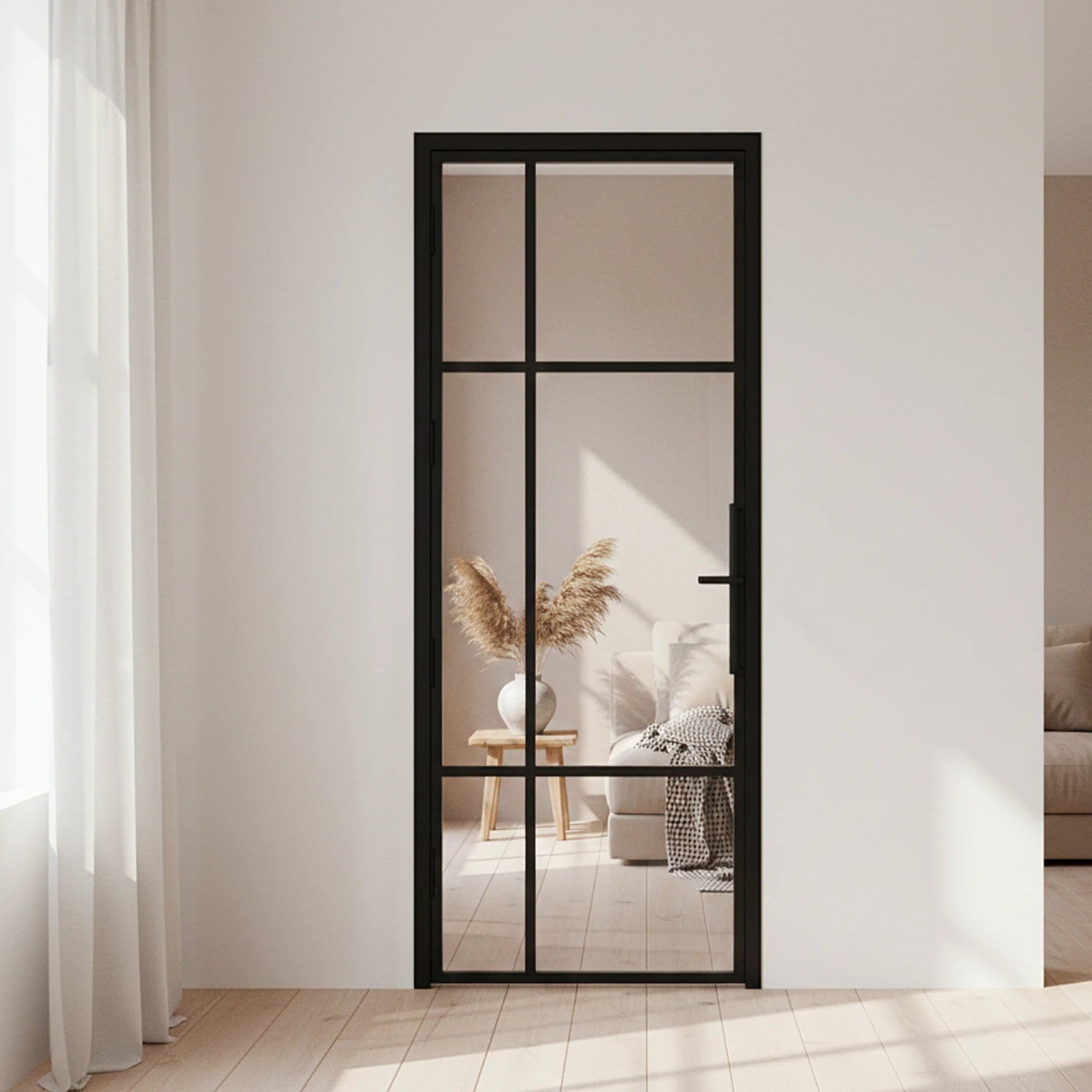 6 Lite Interior Steel Glass Door Outward Offset - Alpada Doors