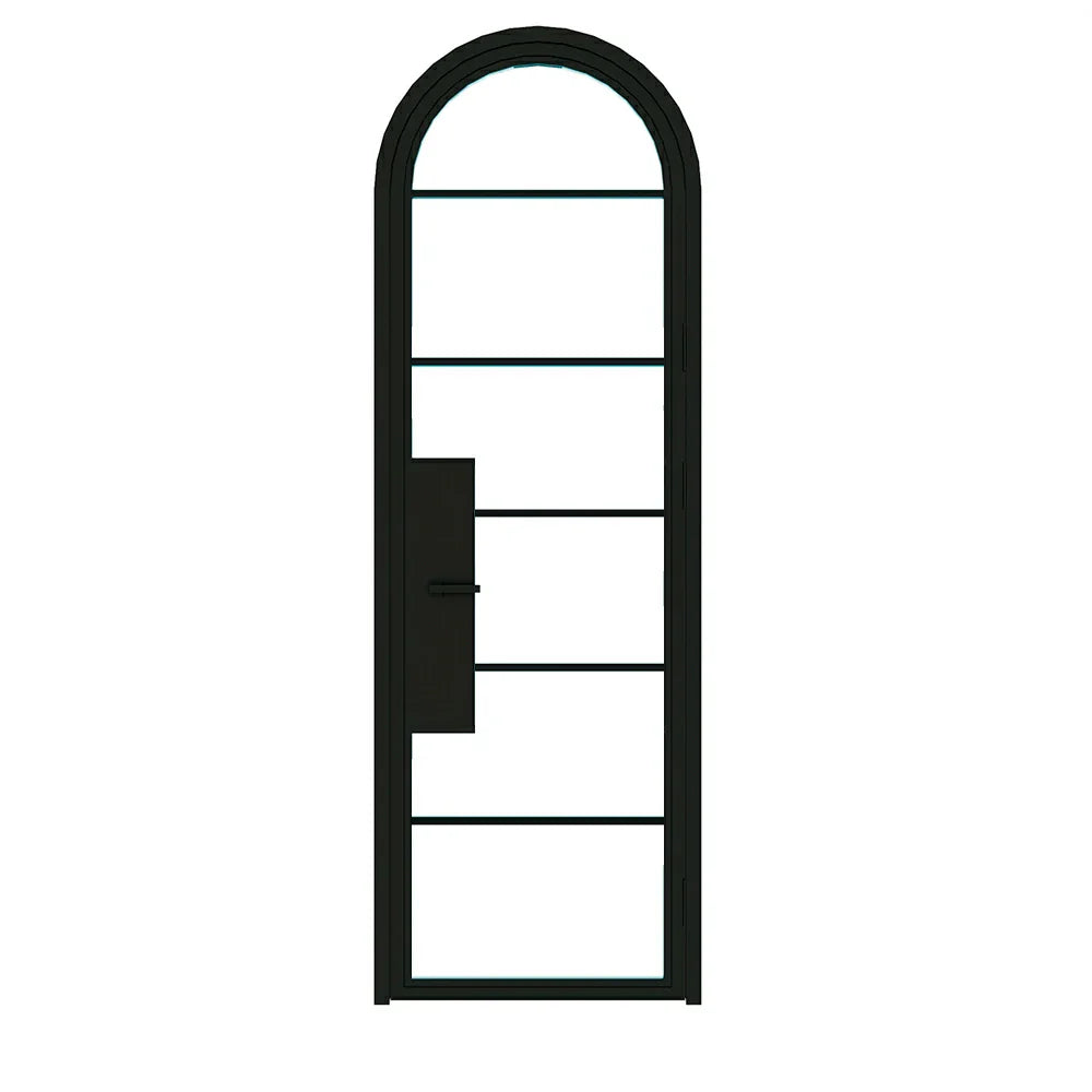 6 Lite Interior Steel Round Top French Door