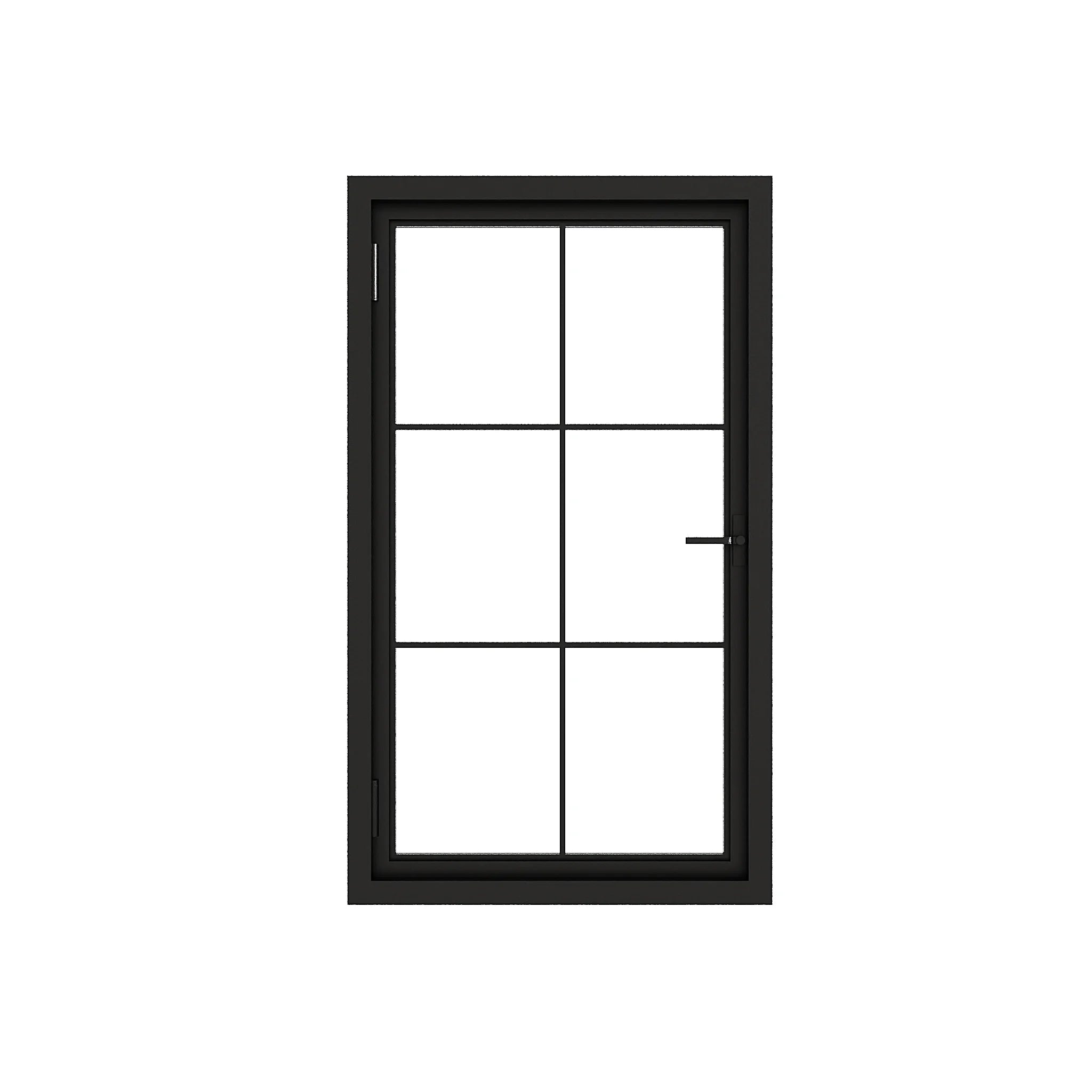 6 Lite Single Casement Window - steel French grid window closed - Alpada Doors