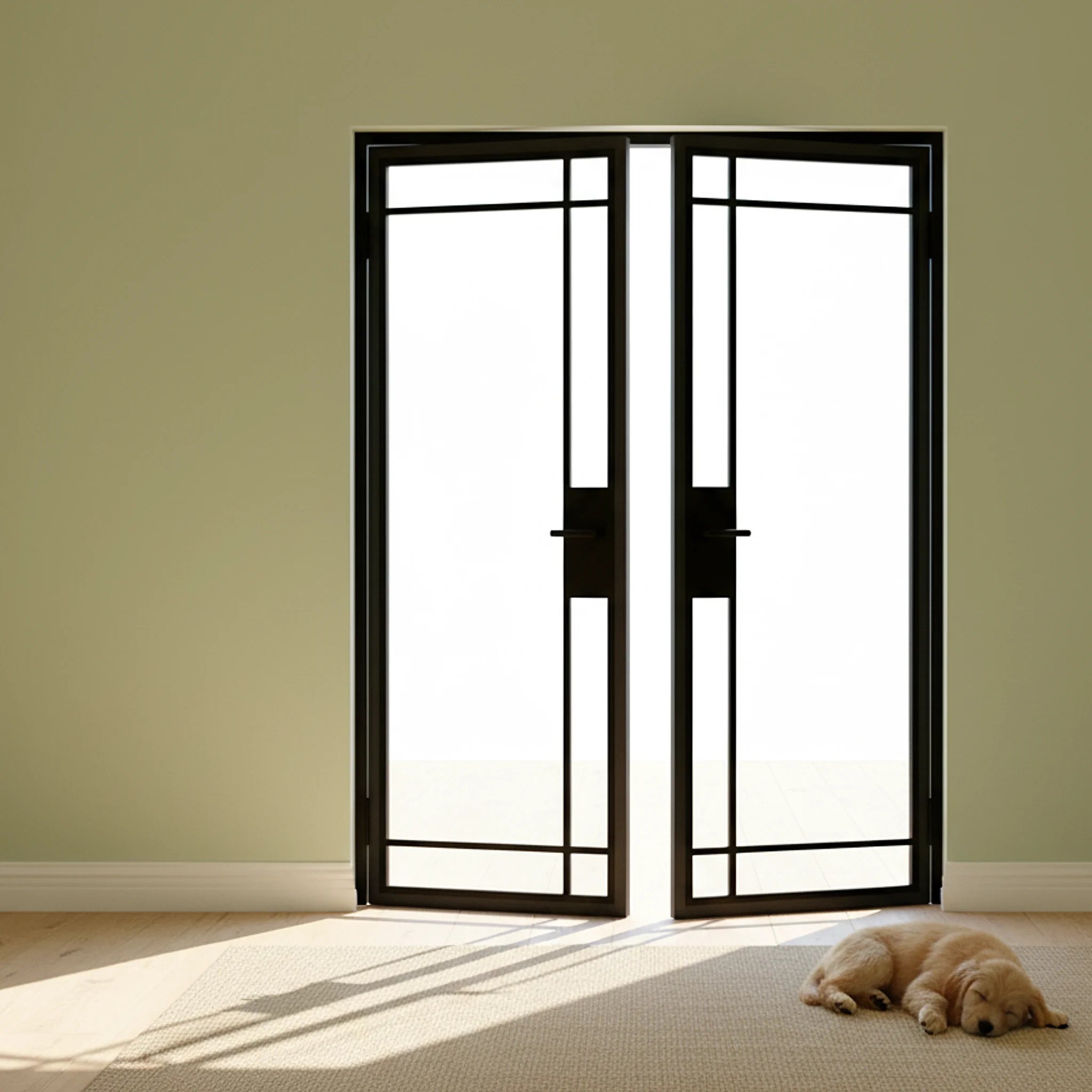 7 Lite Interior Steel Double Door Inward Edgeline - Alpada Doors