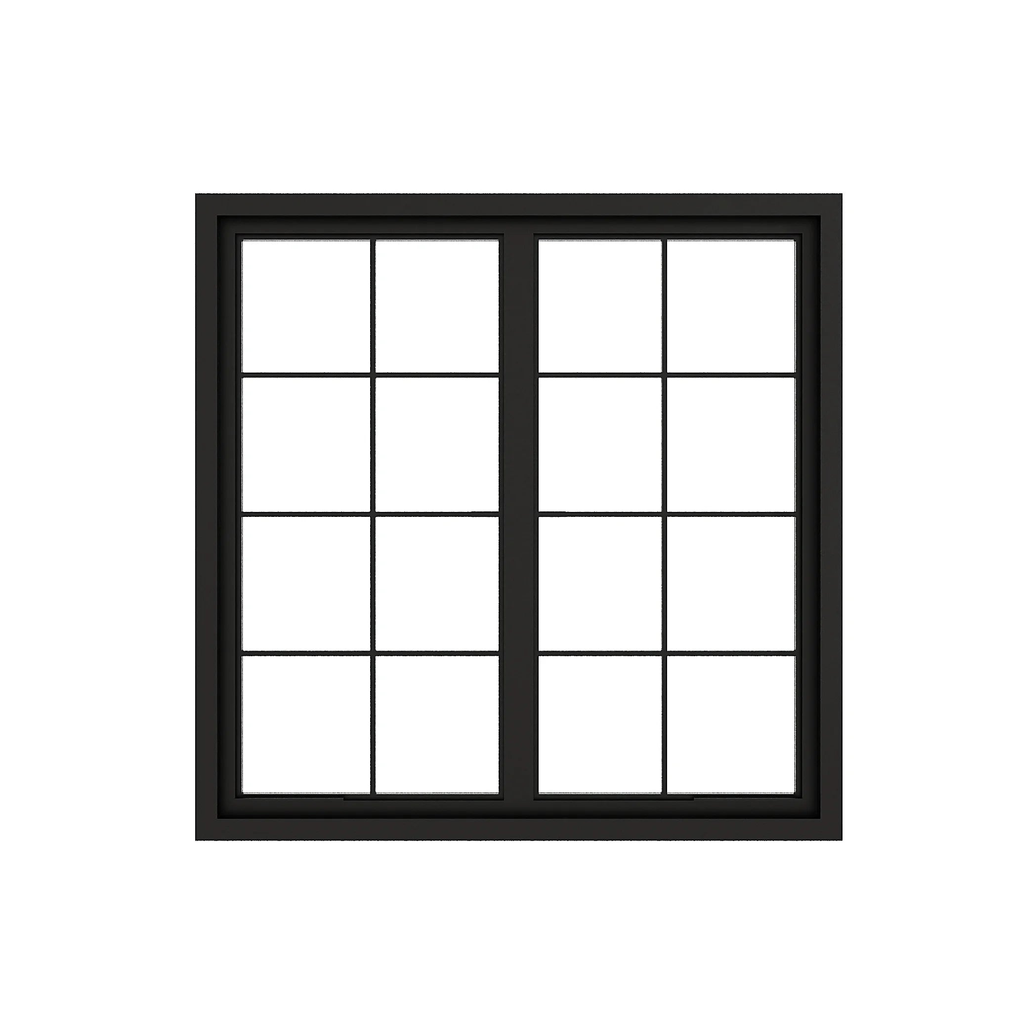 8 Lite Double Casement Window - steel French grid window closed - Alpada Doors