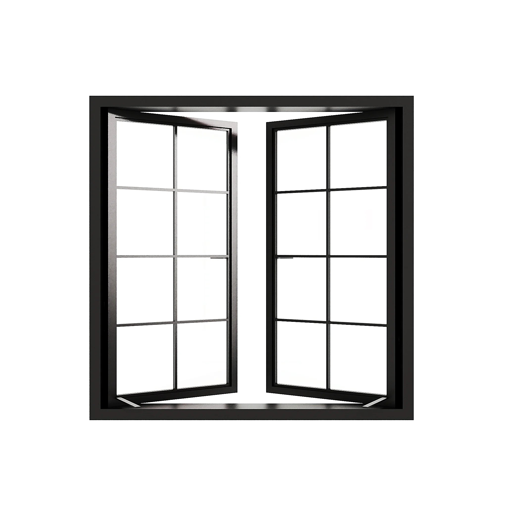 8 Lite Double Casement Window - fully open for ventilation - Alpada Doors