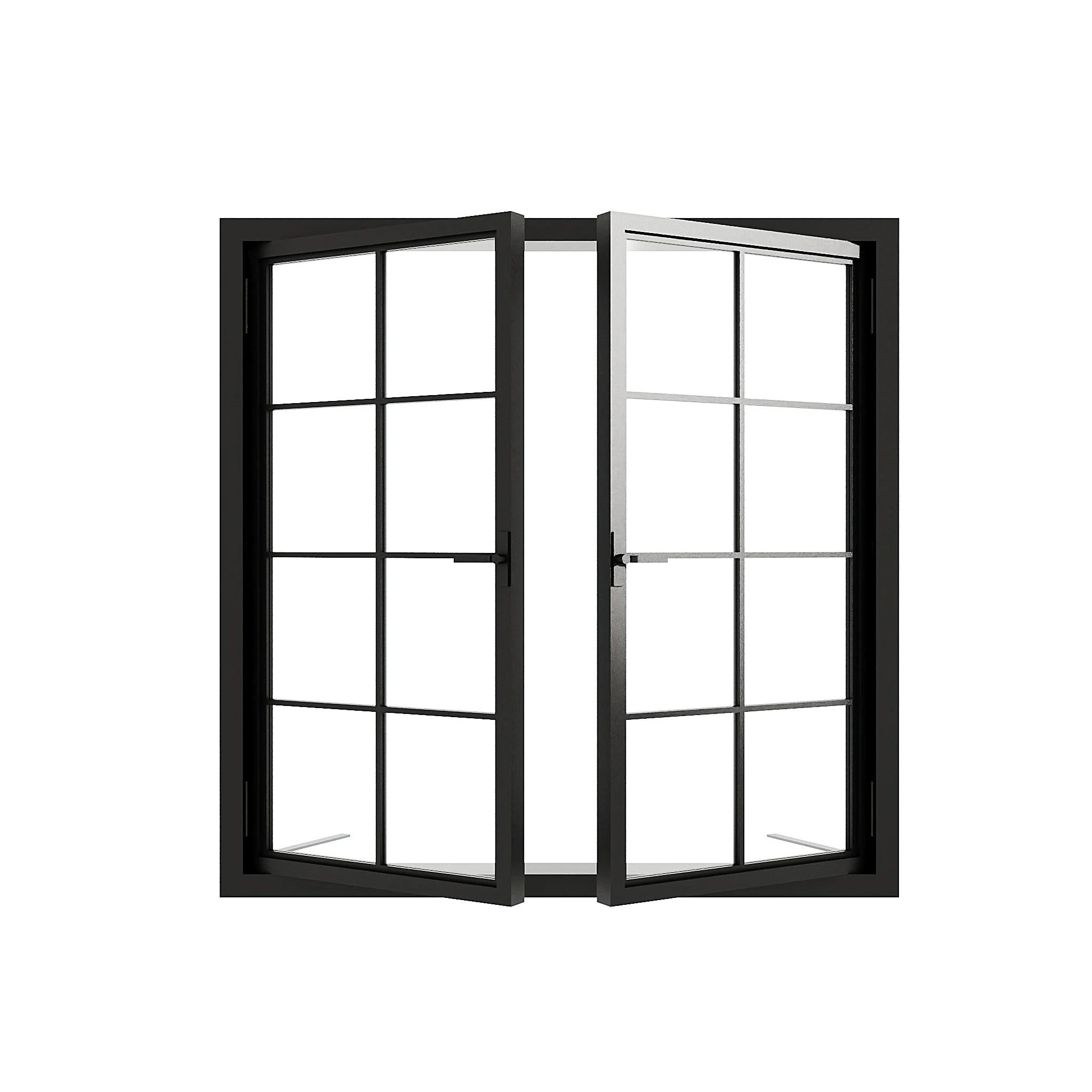 8 Lite Double Casement Window - sashes swung open - Alpada Doors