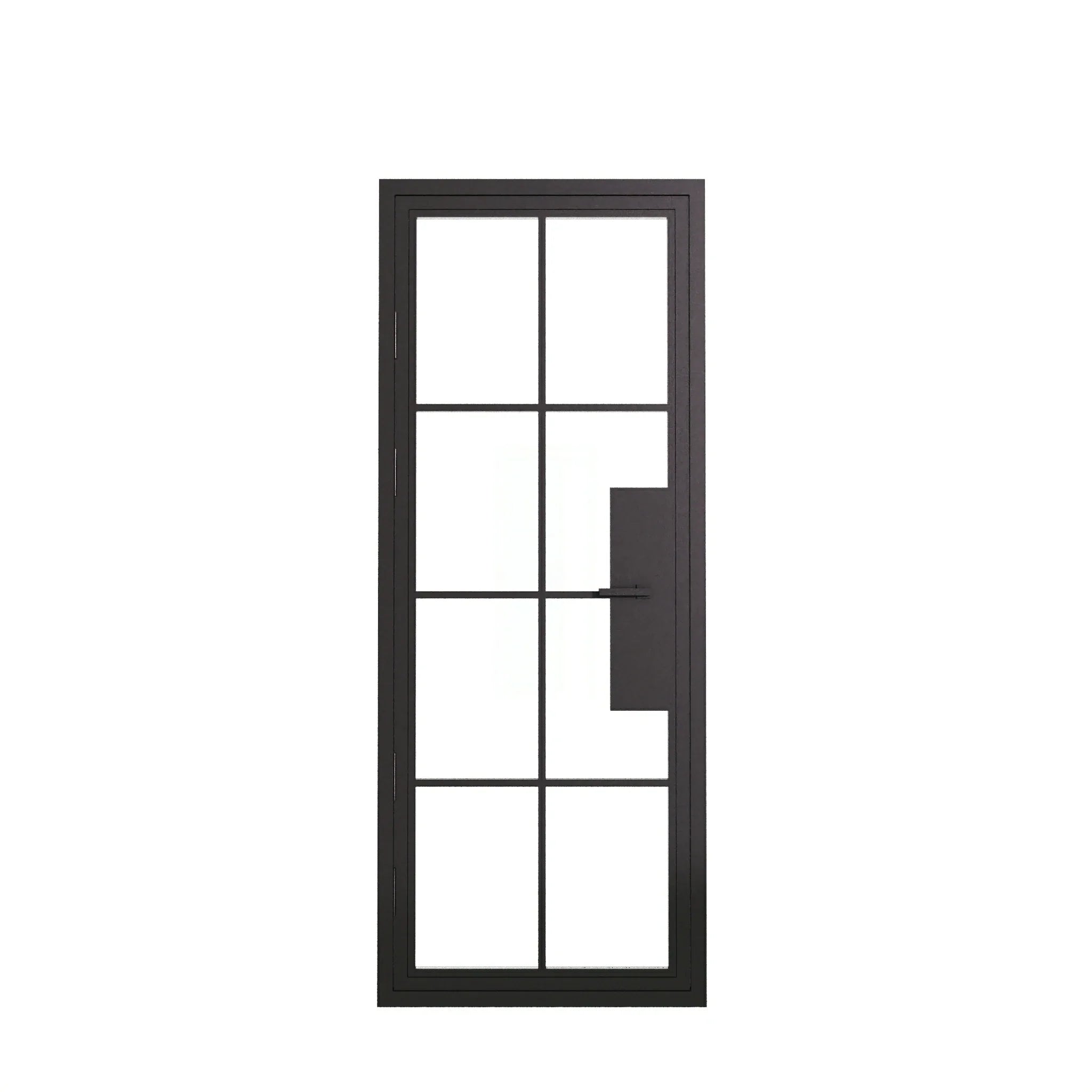 8 Lite Entryway Steel French Door - AlpadaDoors - Exterior single swing door