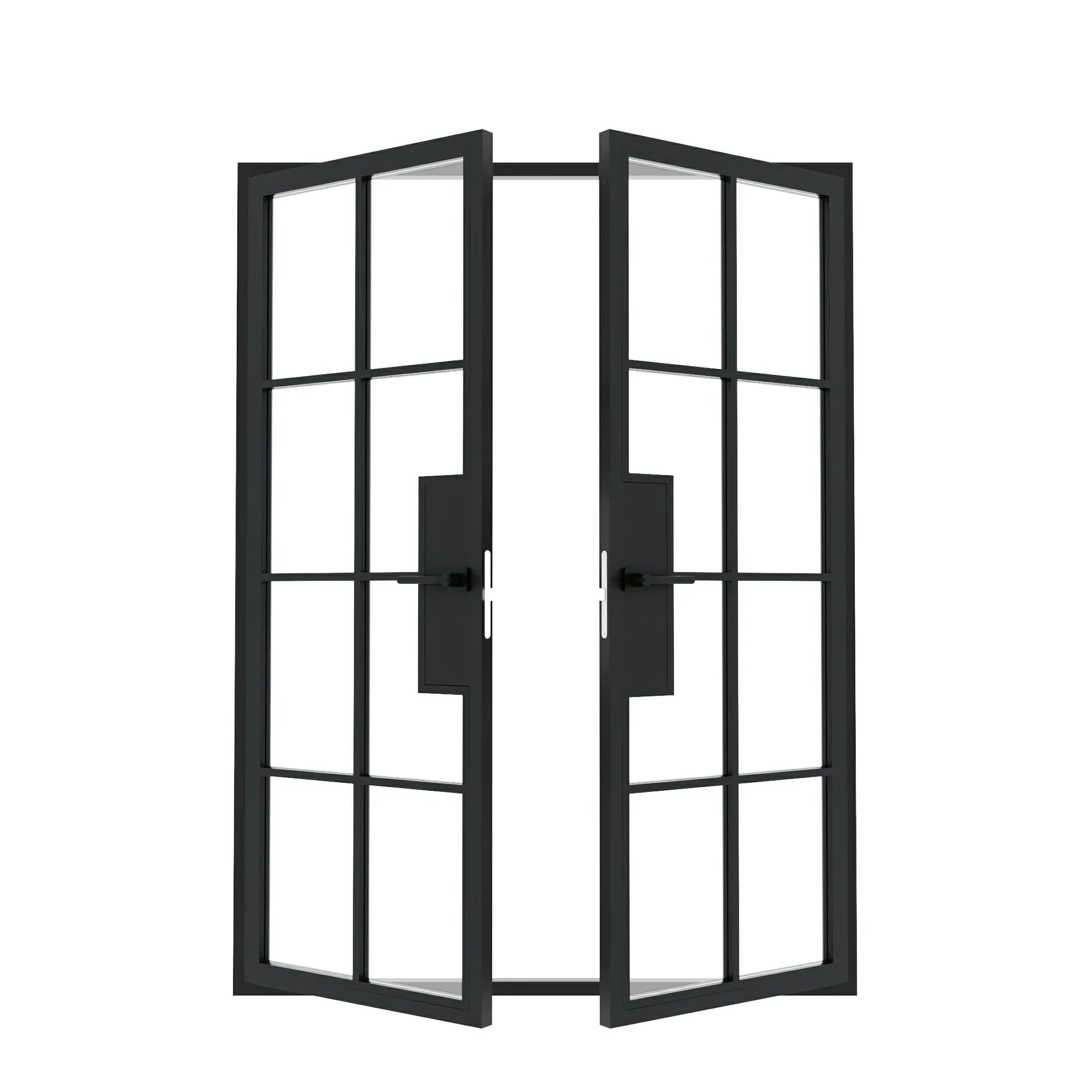 8 Lite Entryway Steel French Double Door