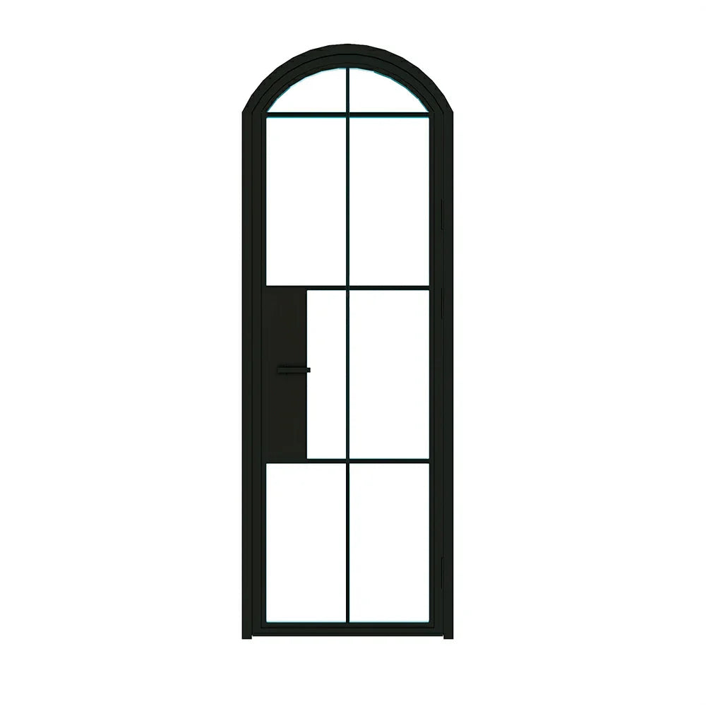 8 Lite Interior Steel Arched Top French Door