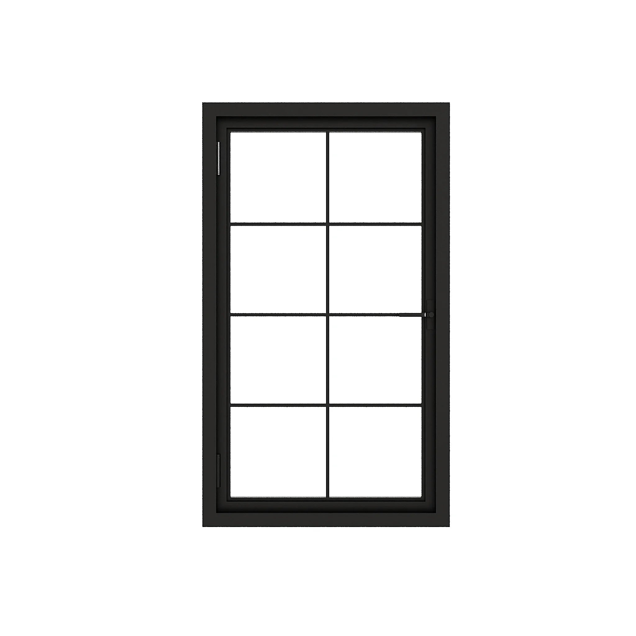 8 Lite Single Casement Window - steel French grid window closed - Alpada Doors