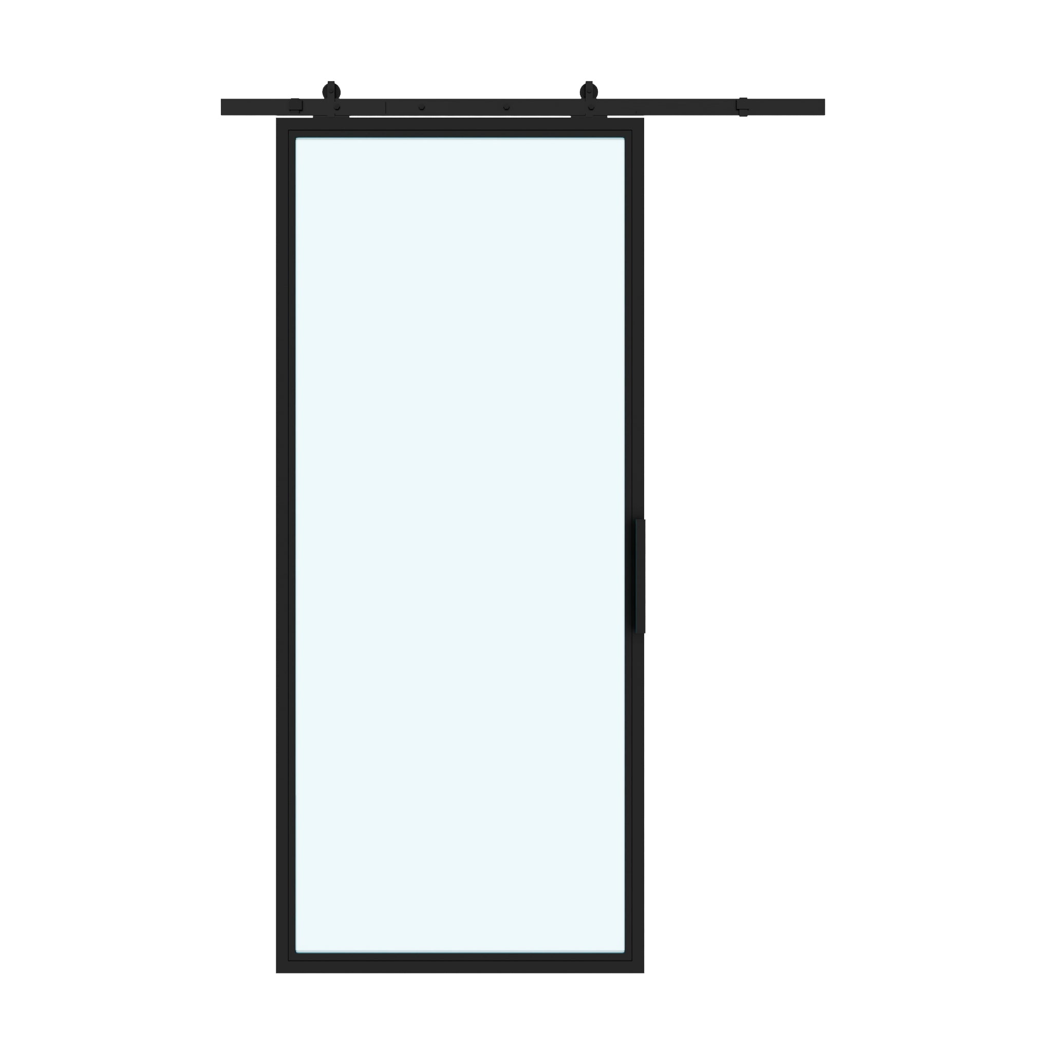 1 Lite Interior Steel Glass Barn Door