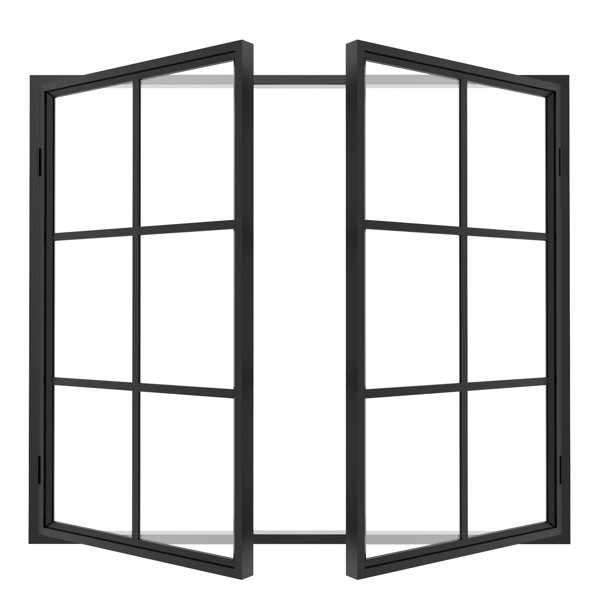 Steel interior Window - Double Casement Square