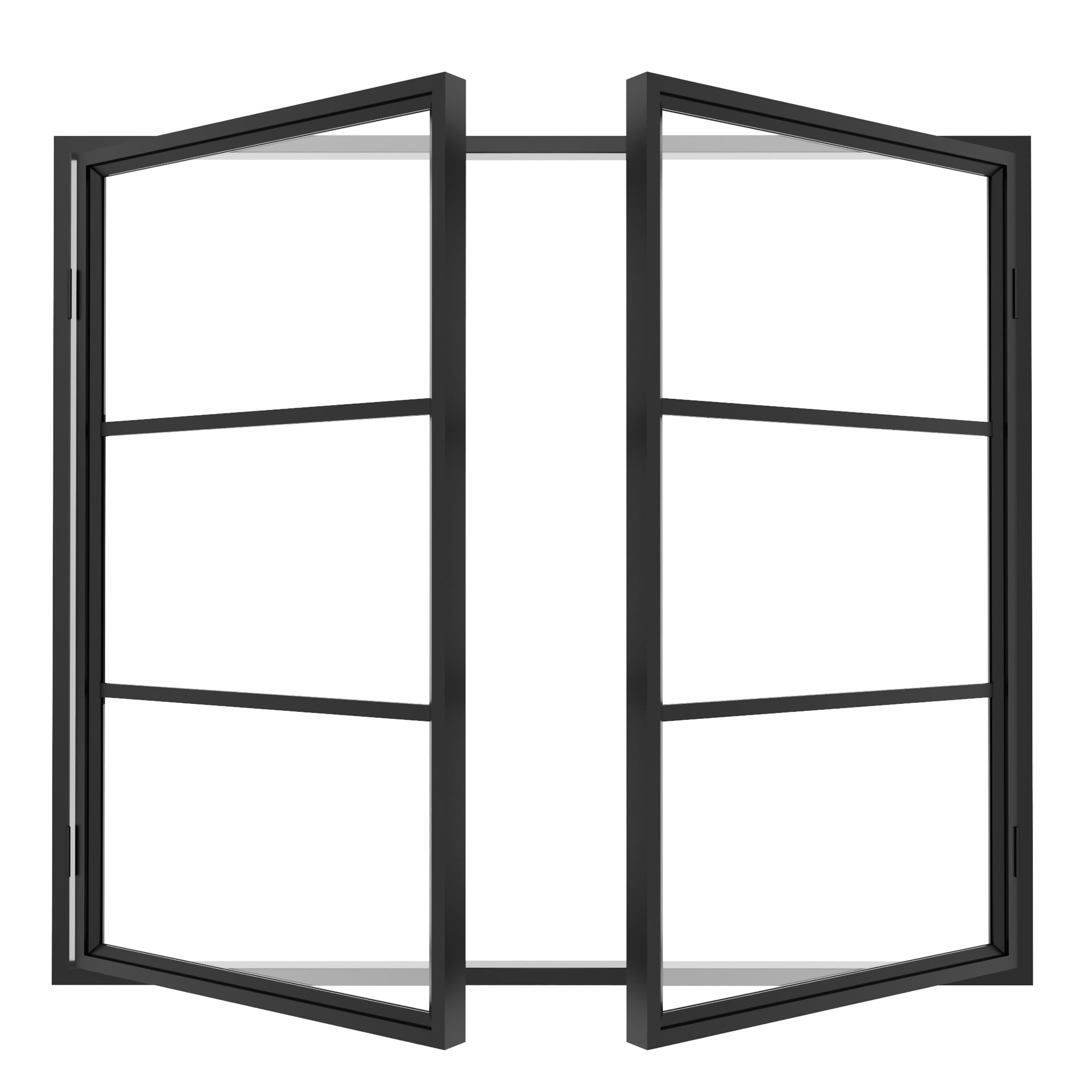 Steel interior Window - Double Casement Square