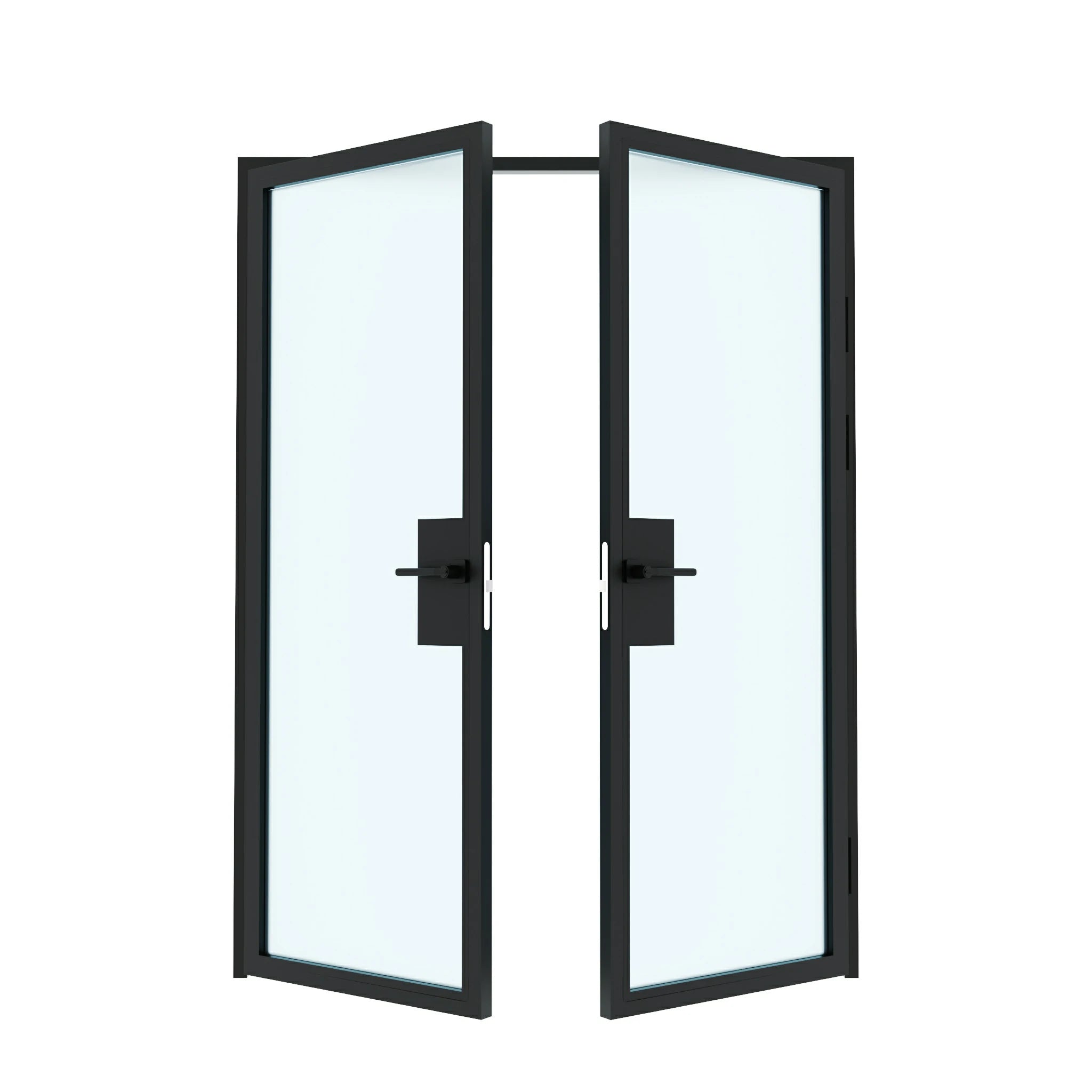 1 Lite Double Swing Interior Steel & Glass Doors