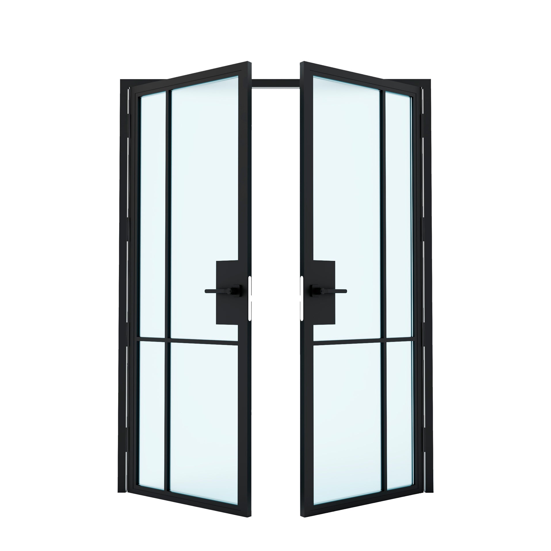 x8 Lite Double Swing Interior Steel & Glass Doors