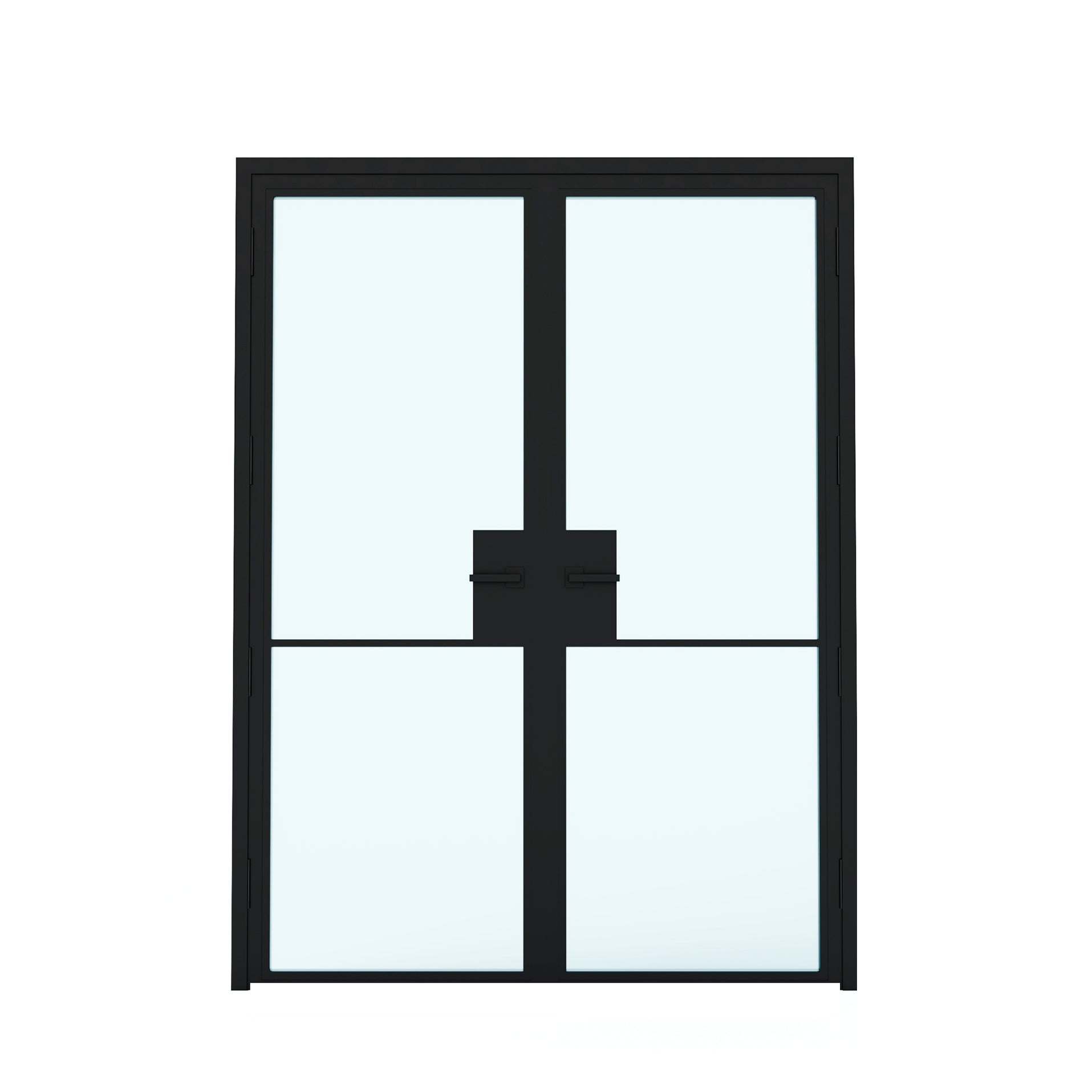 4x Lite Double Swing Interior Steel & Glass Doors