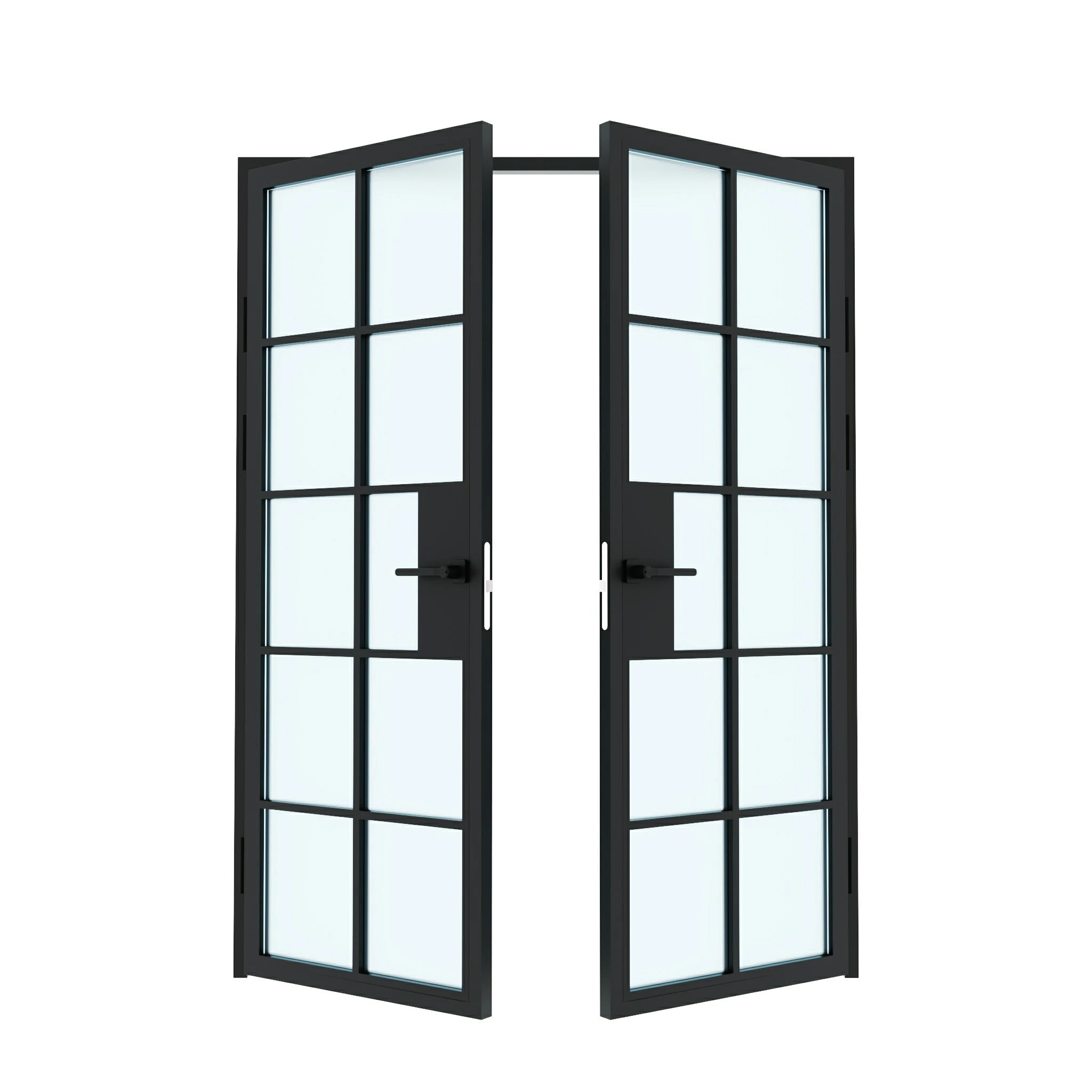 10 Lite Double Swing Interior Steel & Glass Doors